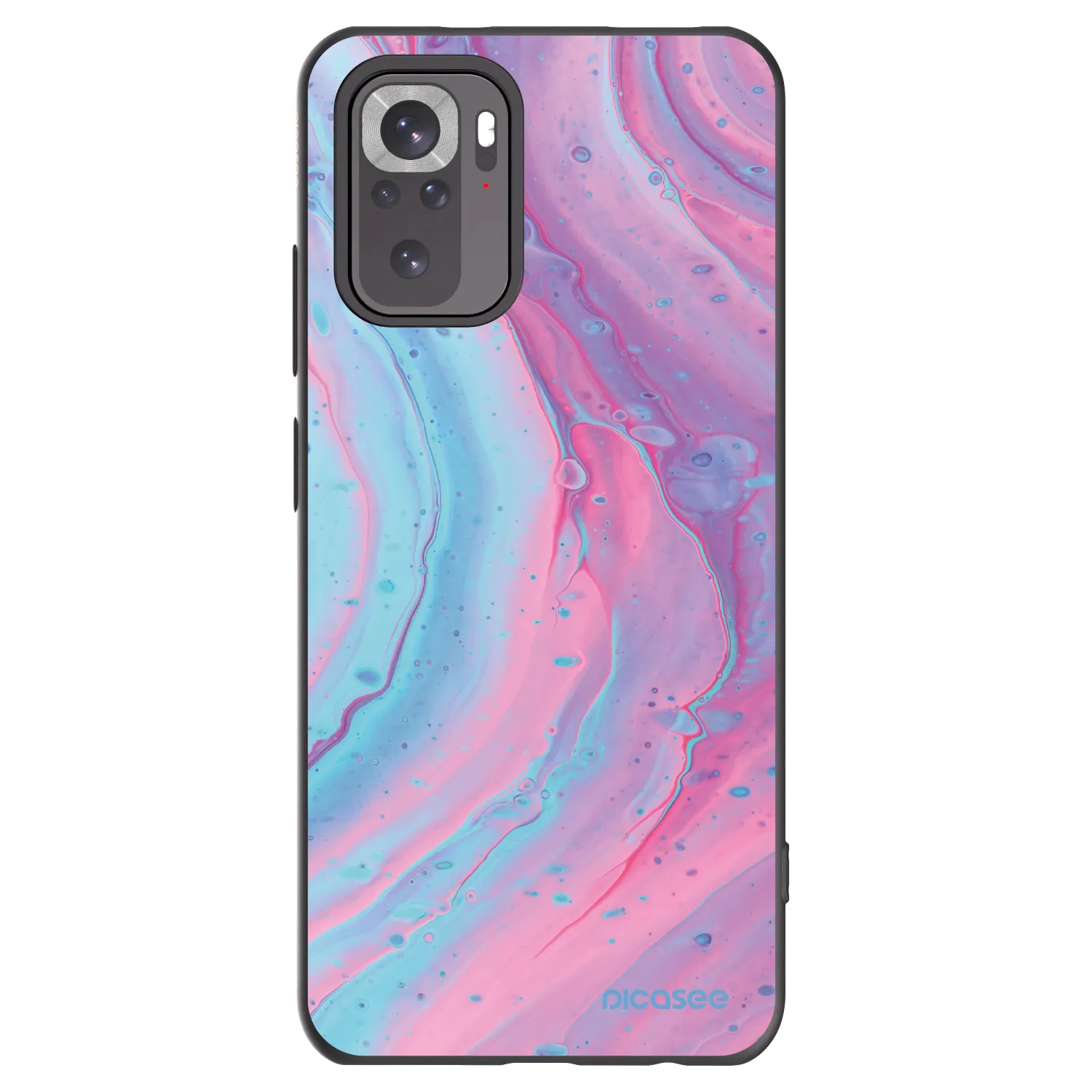 Picasee silikonowe czarne etui na Xiaomi Redmi Note 11S 4G - Pink liquid