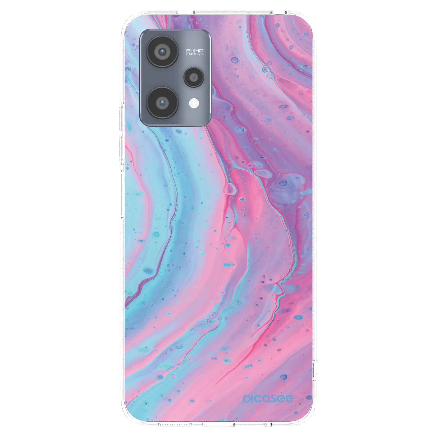 Picasee silikonowe przeźroczyste etui na Realme 9 Pro 5G - Pink liquid