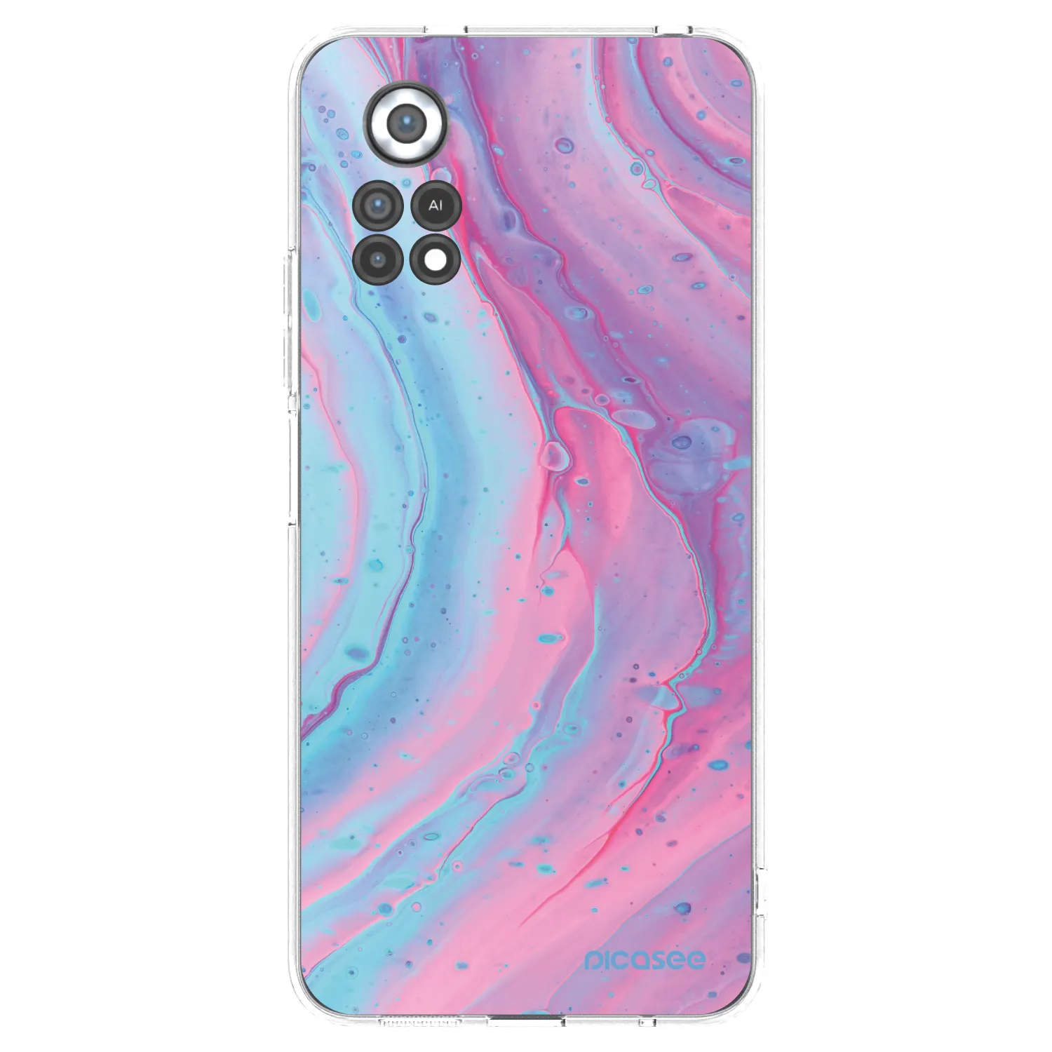 Picasee silikonowe przeźroczyste etui na Xiaomi Poco X4 Pro 5G - Pink liquid