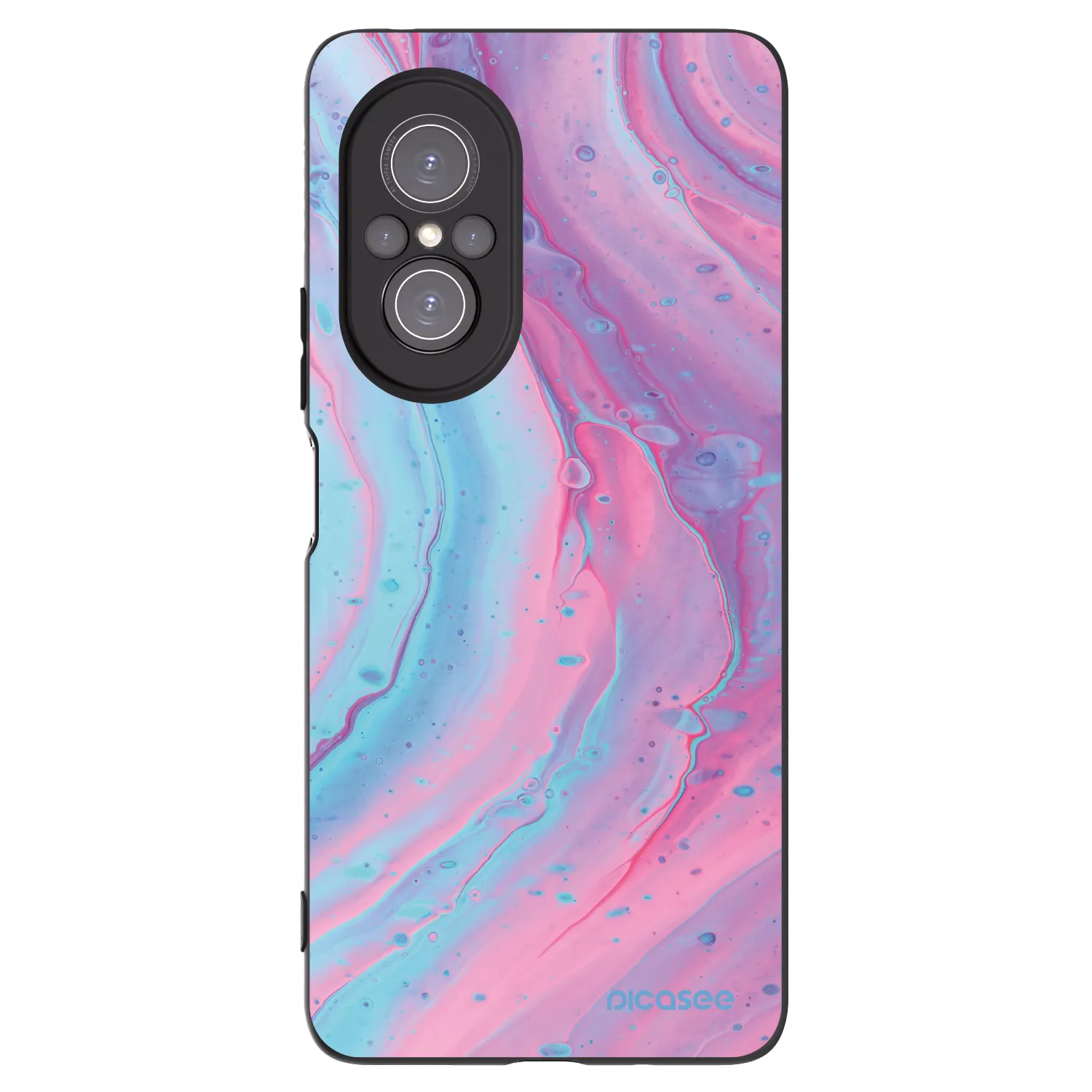 Picasee silikonowe czarne etui na Huawei Nova 9 SE - Pink liquid