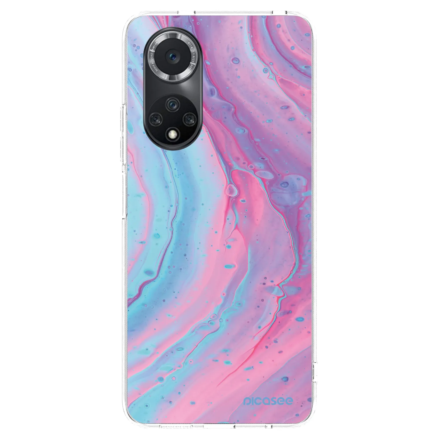 Picasee silikonowe przeźroczyste etui na Huawei Nova 9 SE - Pink liquid