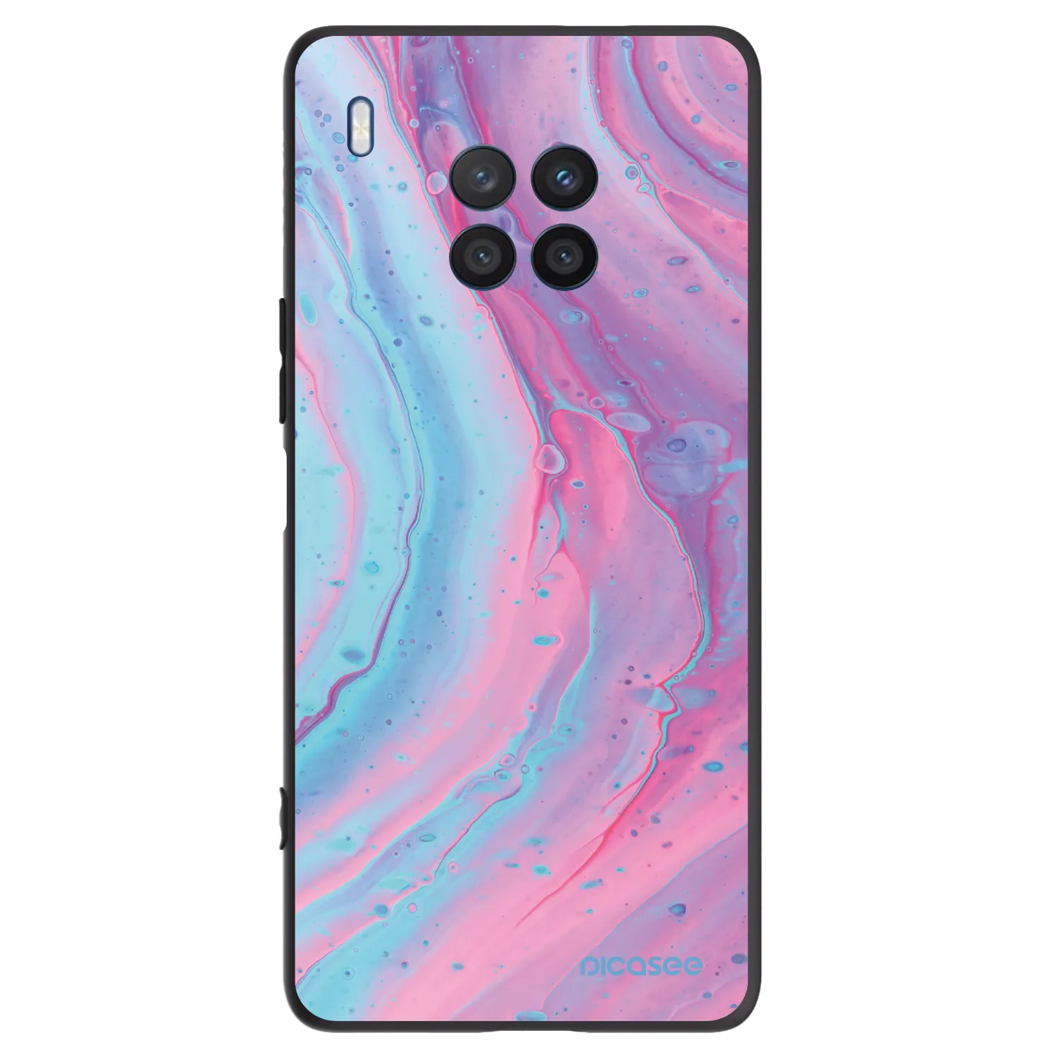 Picasee silikonowe czarne etui na Honor 50 Lite - Pink liquid