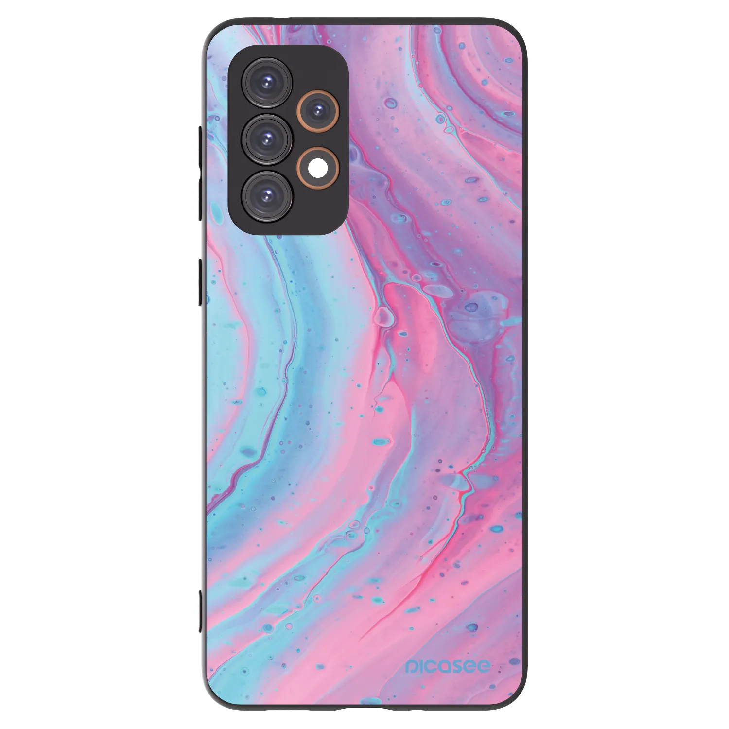 Picasee silikonowe czarne etui na Samsung Galaxy A33 5G A336 - Pink liquid