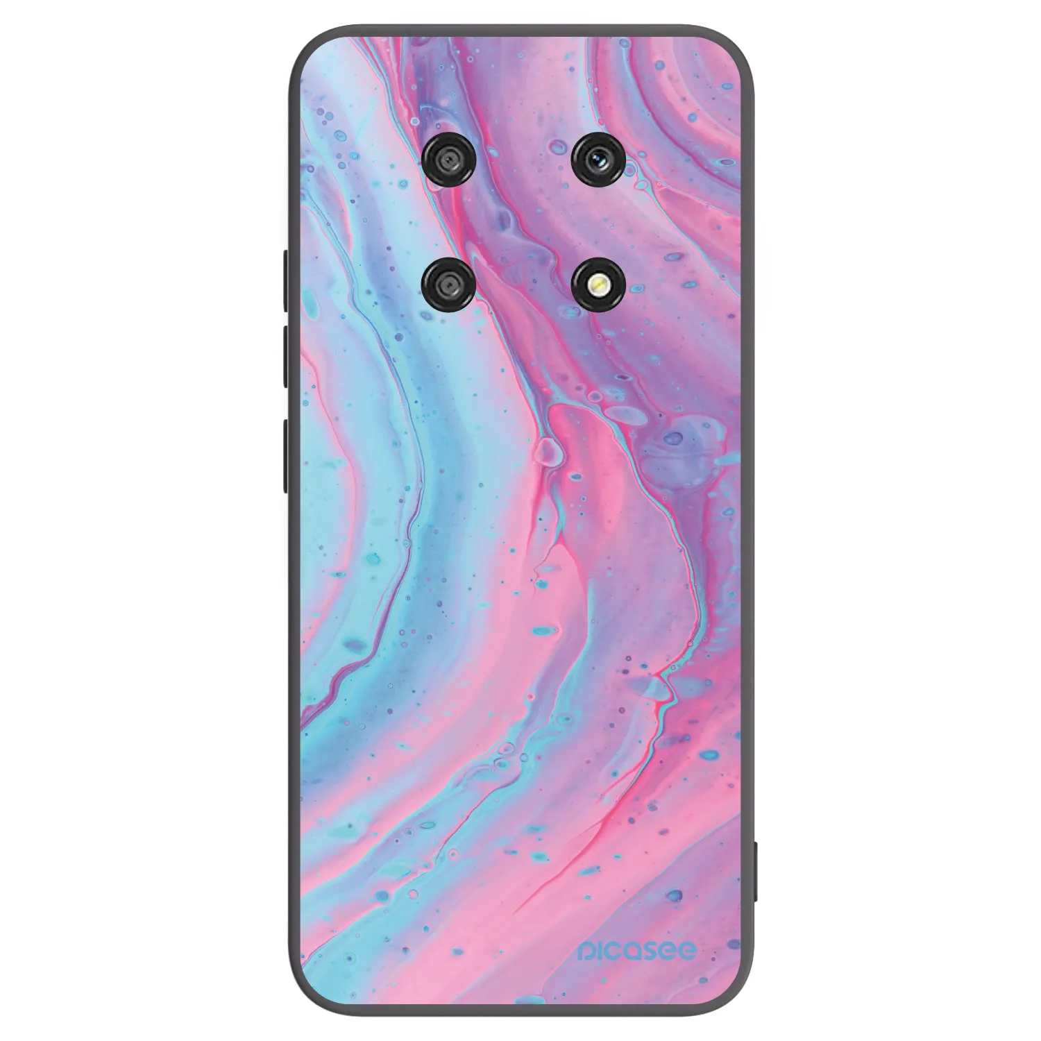 Picasee silikonowe czarne etui na Honor Magic4 Lite 5G - Pink liquid