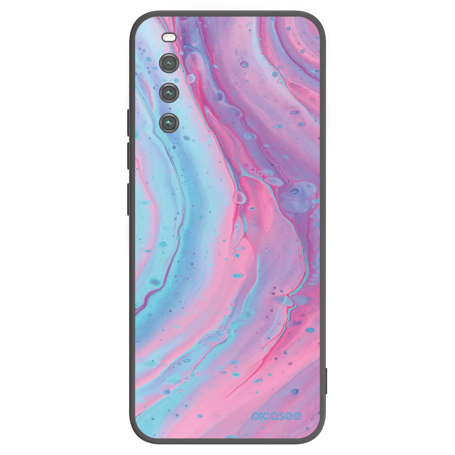 Picasee silikonowe czarne etui na Sony Xperia 10 IV 5G - Pink liquid
