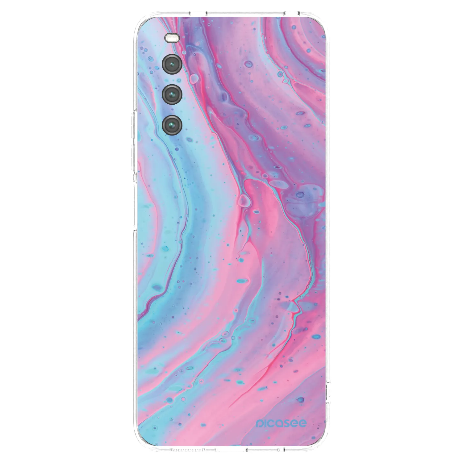 Picasee silikonowe przeźroczyste etui na Sony Xperia 10 IV 5G - Pink liquid