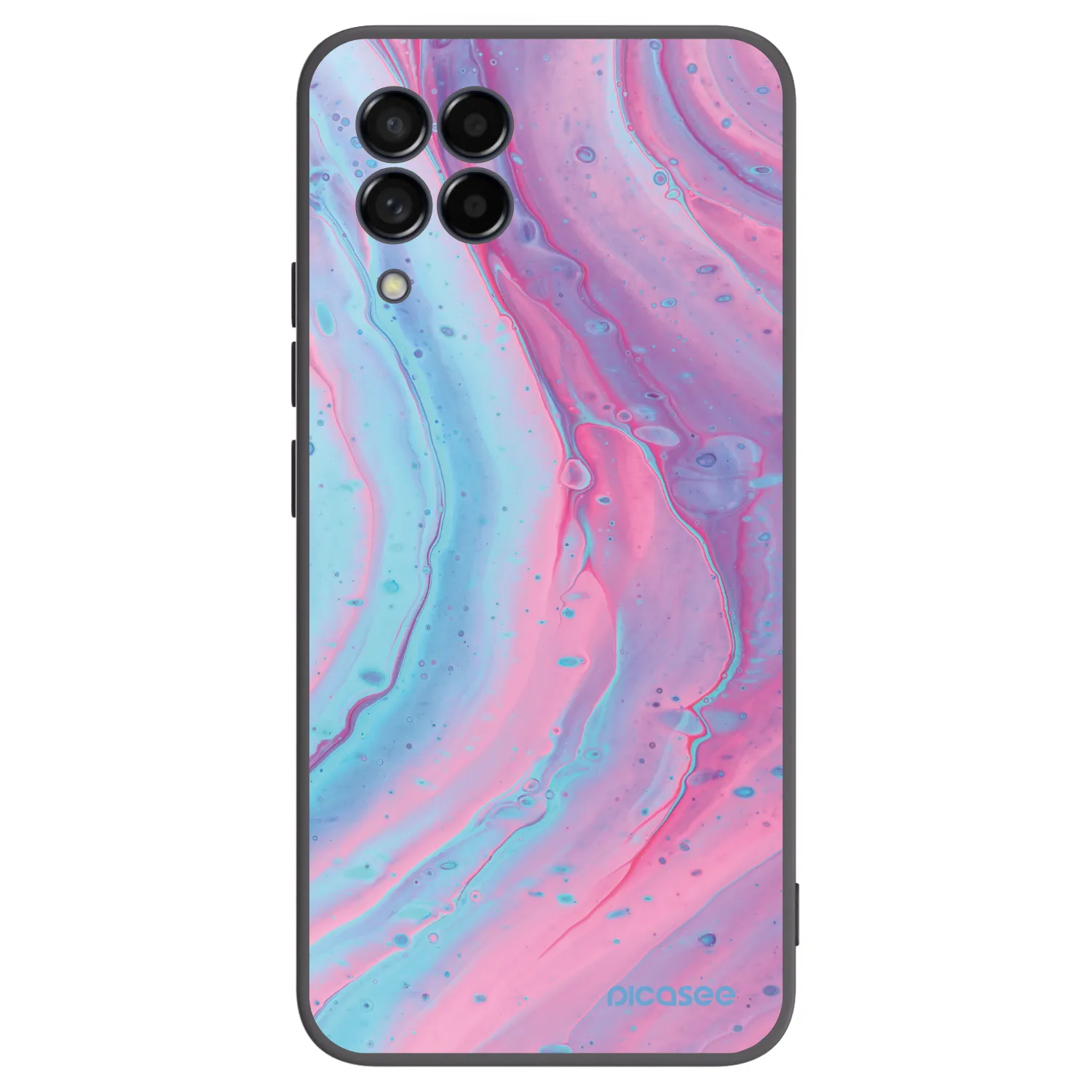 Picasee silikonowe czarne etui na Samsung Galaxy M53 5G - Pink liquid