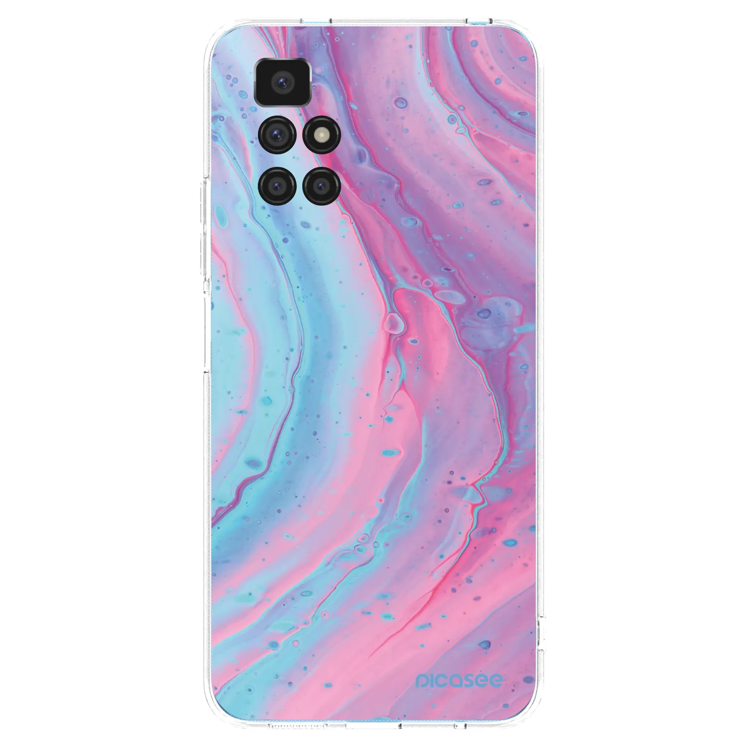 Picasee silikonowe przeźroczyste etui na Xiaomi Redmi 10 (2022) - Pink liquid