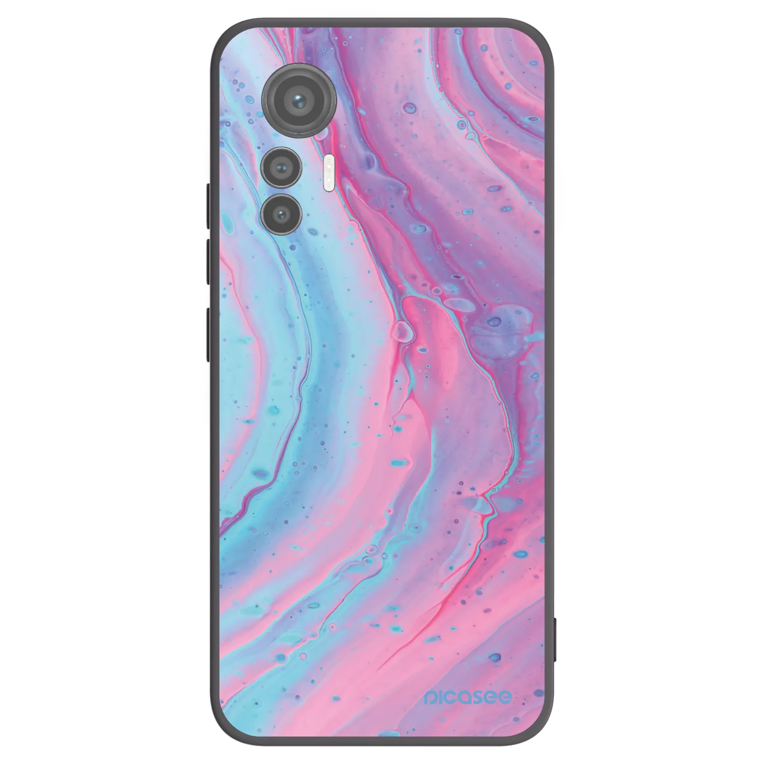 Picasee silikonowe czarne etui na Xiaomi 12 Lite - Pink liquid