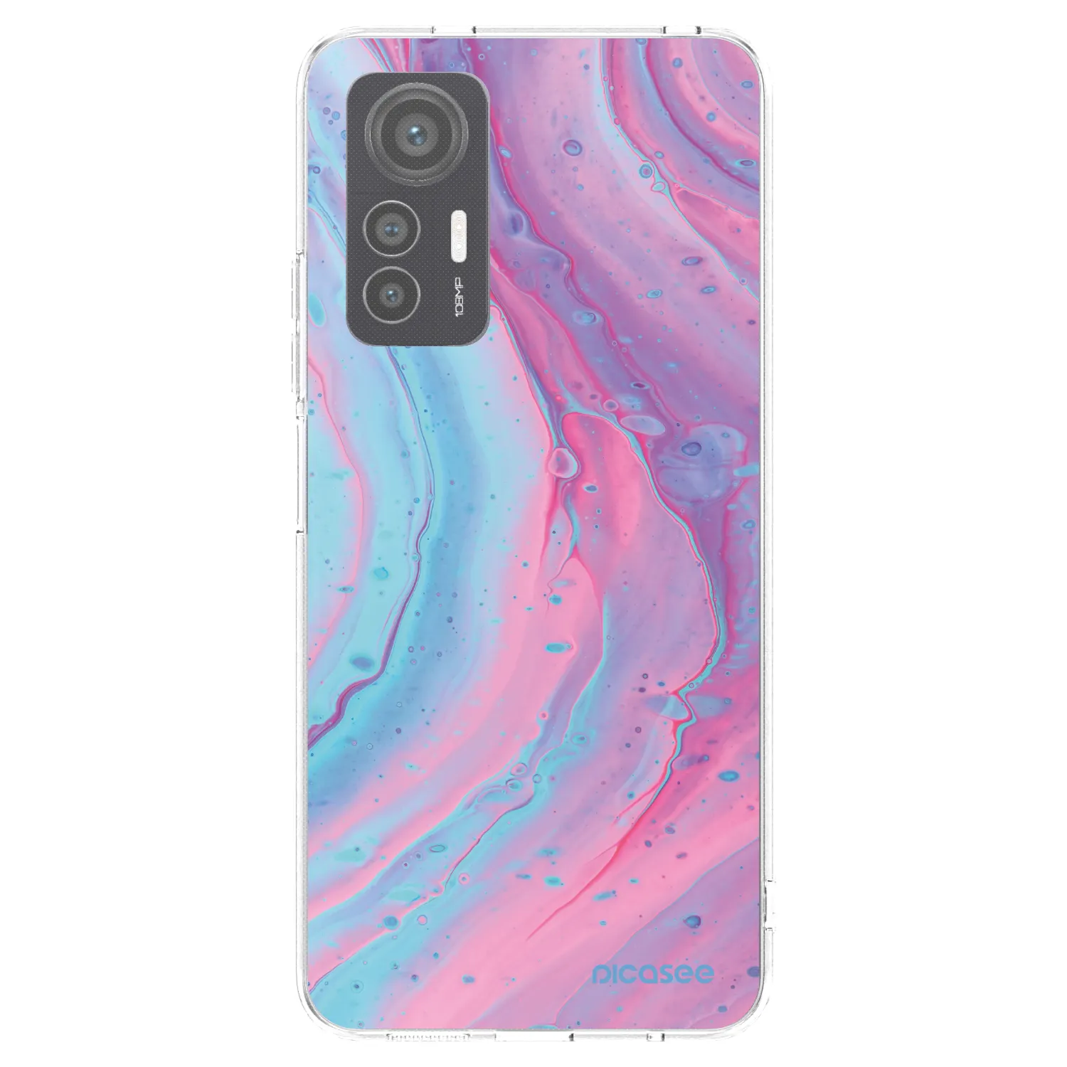 Picasee silikonowe przeźroczyste etui na Xiaomi 12 Lite - Pink liquid