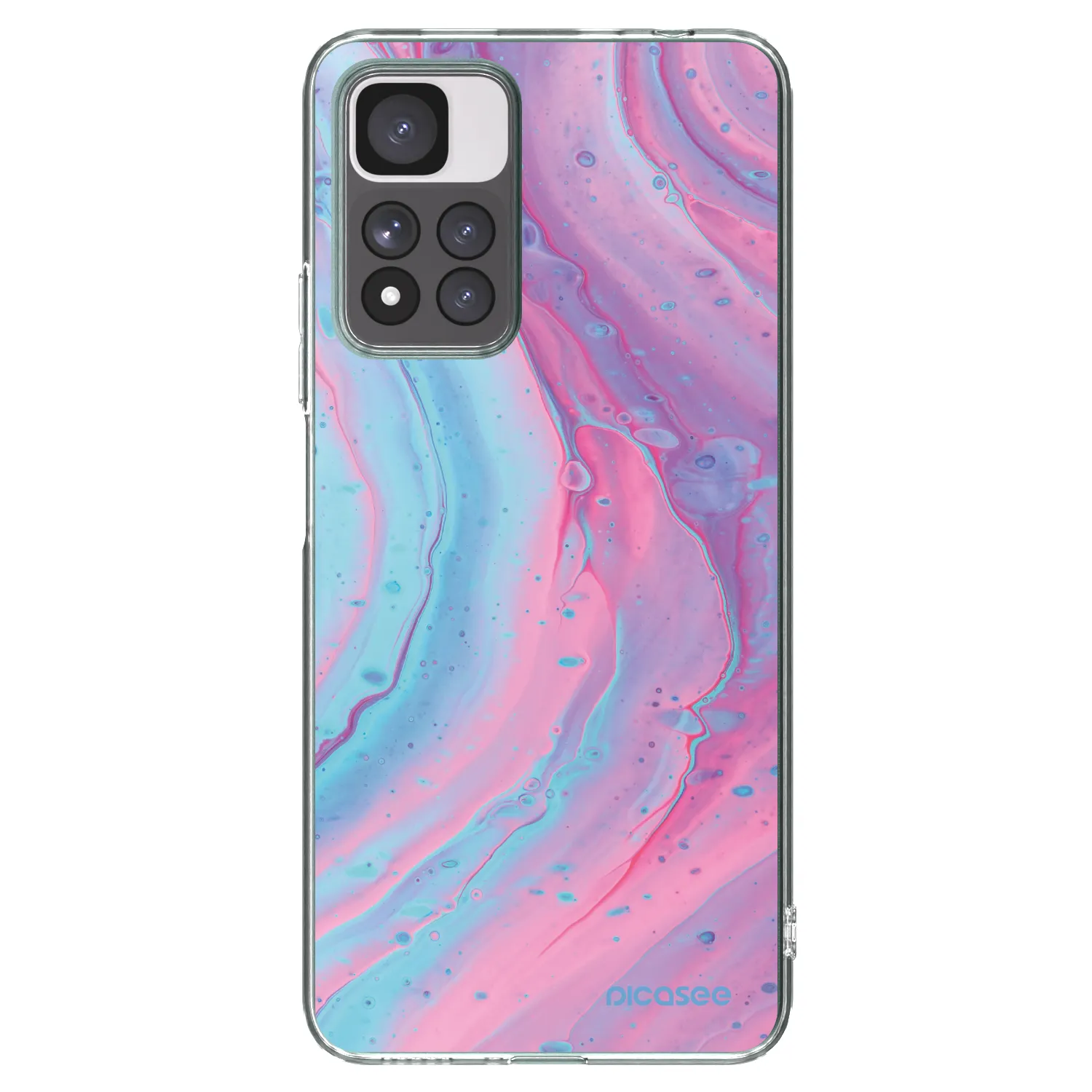 Picasee silikonowe przeźroczyste etui na Xiaomi Redmi Note 11 Pro+ 5G - Pink liquid