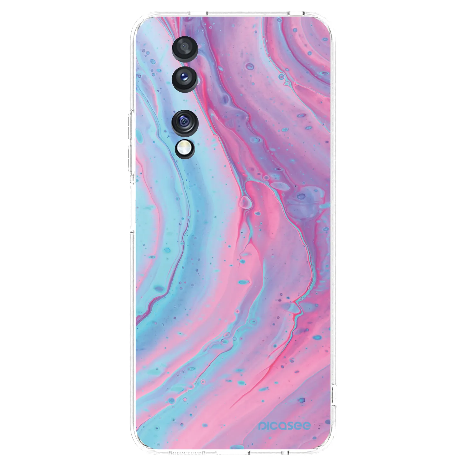 Picasee silikonowe przeźroczyste etui na Honor 70 - Pink liquid