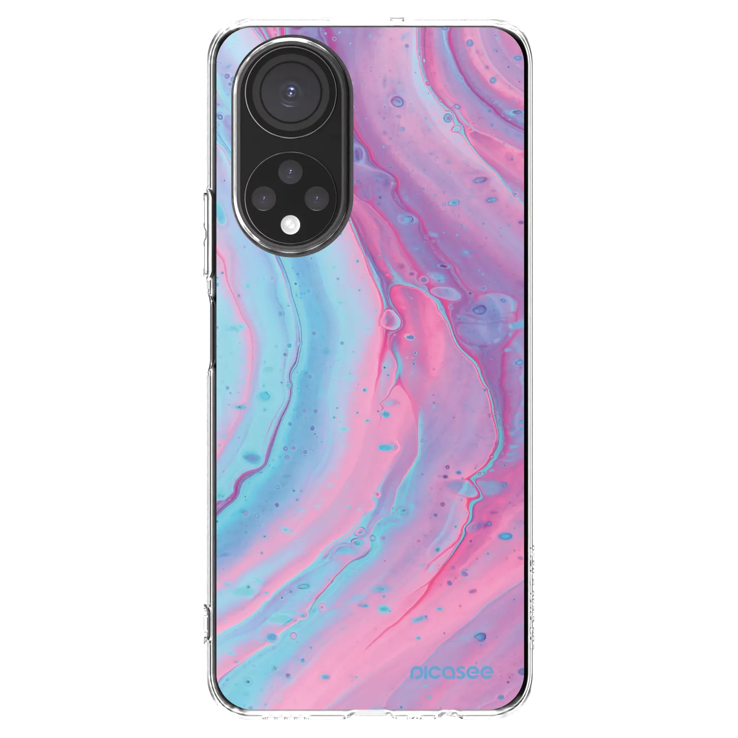 Picasee silikonowe przeźroczyste etui na Honor X7 - Pink liquid