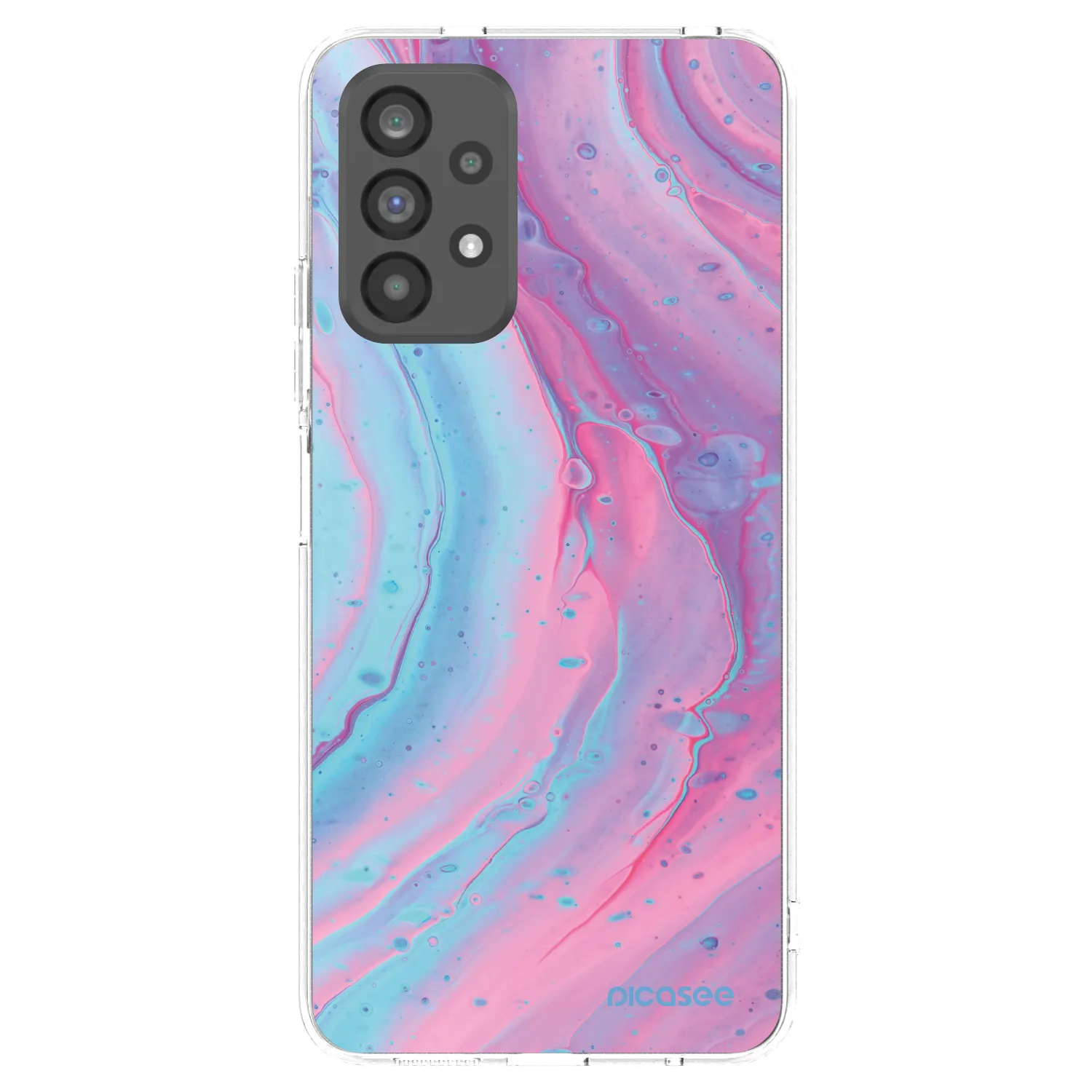 Picasee silikonowe przeźroczyste etui na Samsung Galaxy A73 5G - Pink liquid
