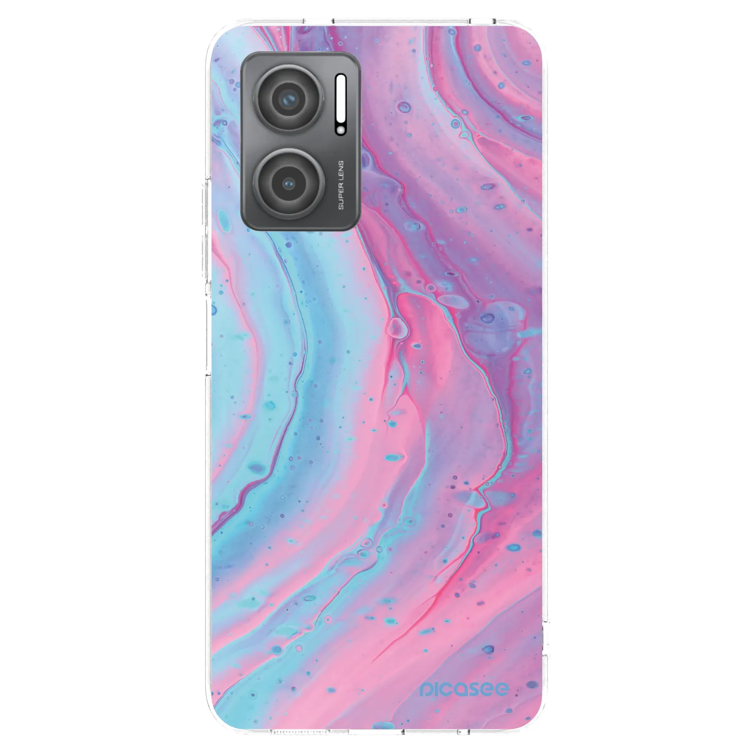 Picasee silikonowe przeźroczyste etui na Xiaomi Redmi 10 5G - Pink liquid