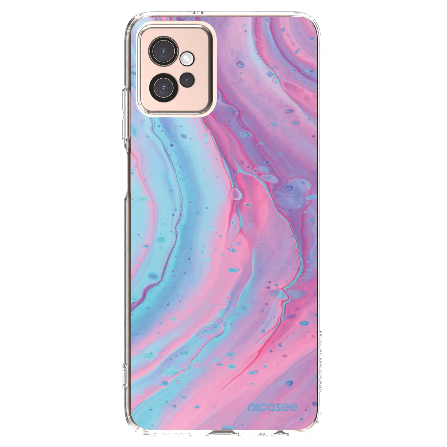 Picasee silikonowe przeźroczyste etui na Motorola Moto G32 - Pink liquid
