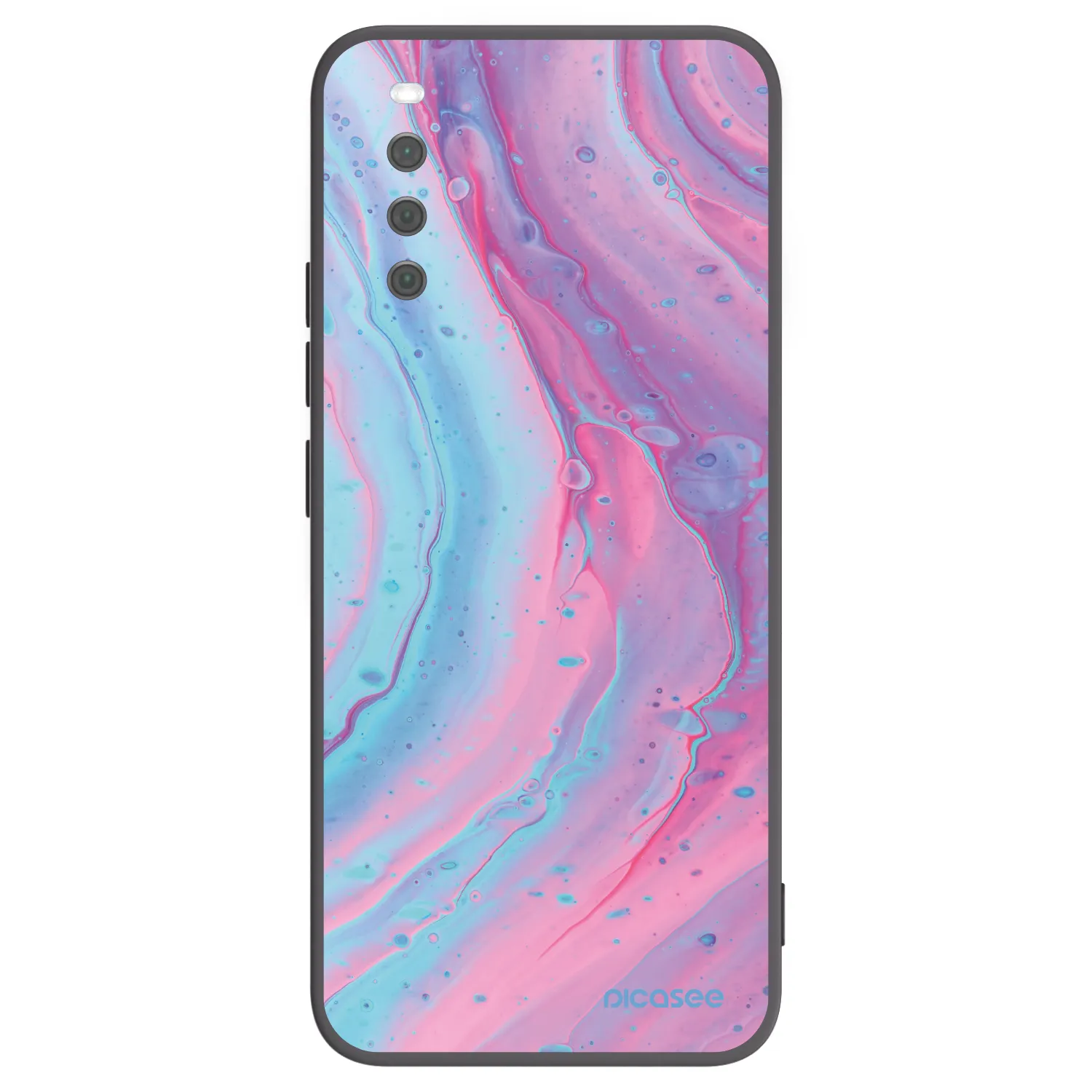 Picasee silikonowe czarne etui na Sony Xperia 10 III - Pink liquid