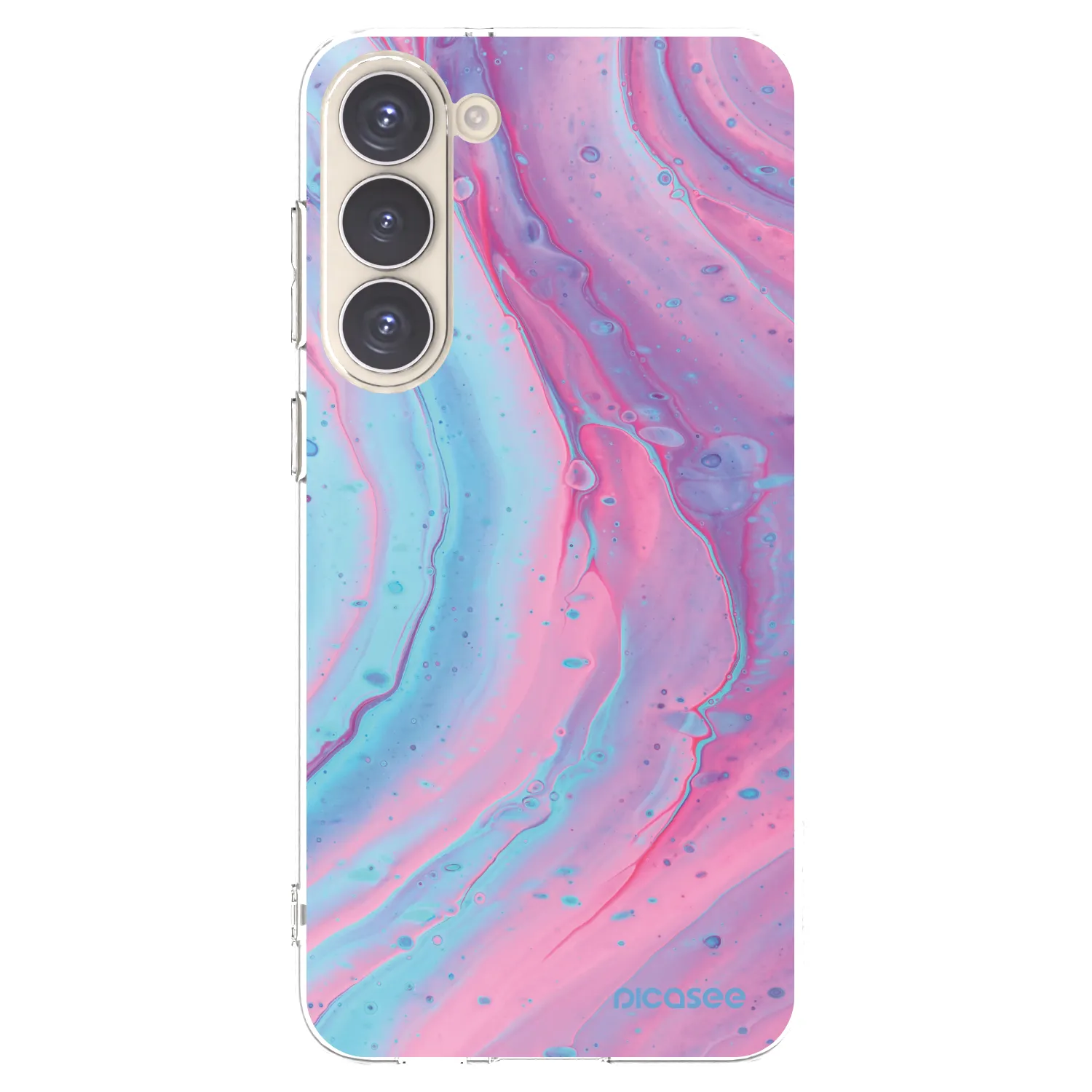 Picasee silikonowe przeźroczyste etui na Samsung Galaxy S23+ 5G - Pink liquid