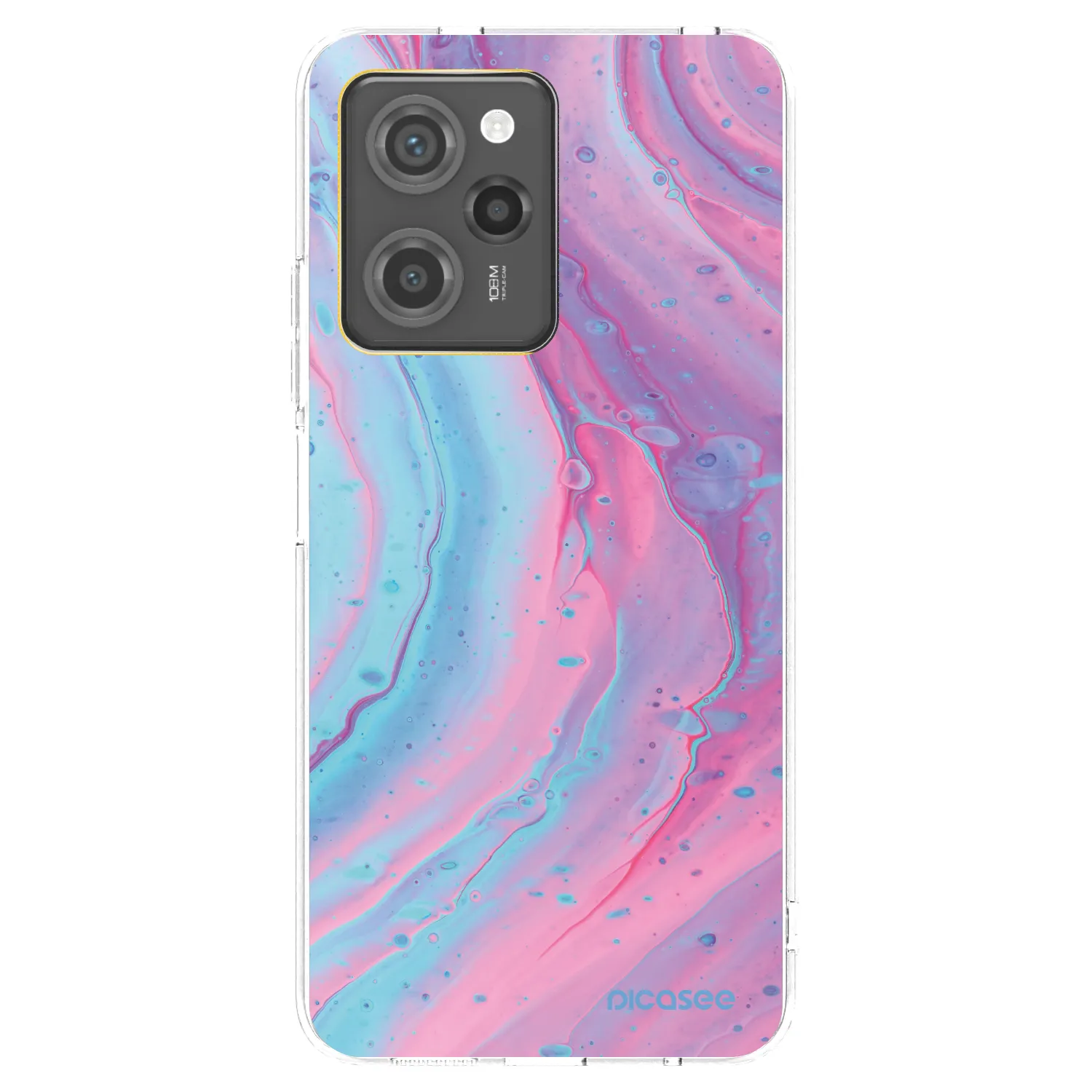 Picasee silikonowe czarne etui na Xiaomi Poco X5 Pro - Pink liquid