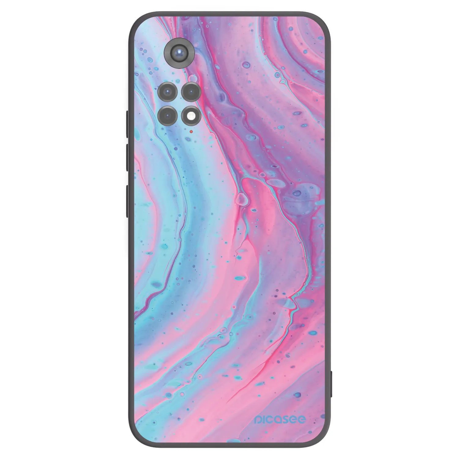 Picasee silikonowe czarne etui na Xiaomi Redmi Note 11S 5G - Pink liquid