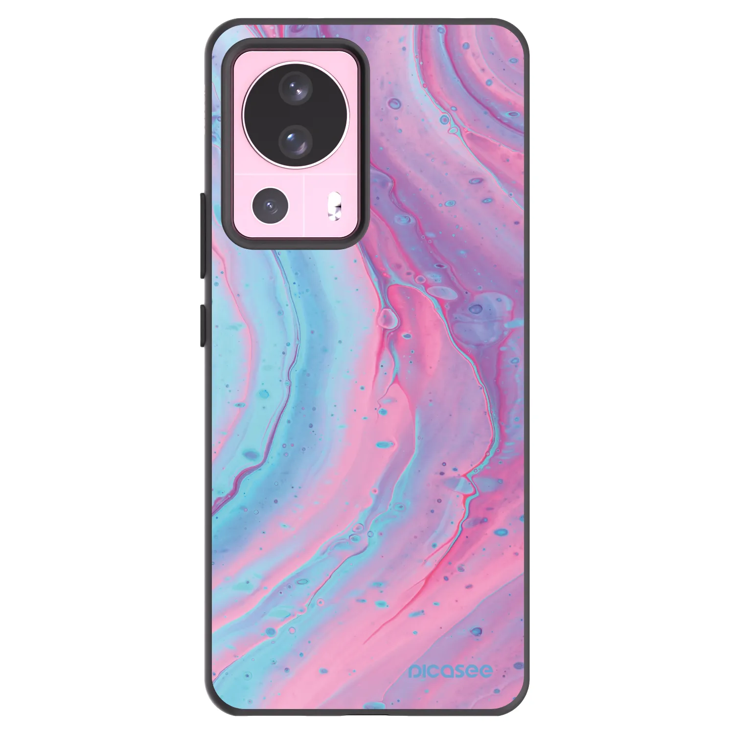 Picasee silikonowe czarne etui na Xiaomi 13 Lite - Pink liquid