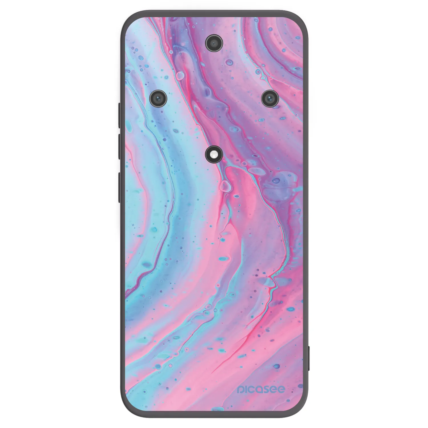 Picasee silikonowe czarne etui na Honor Magic5 Lite 5G - Pink liquid