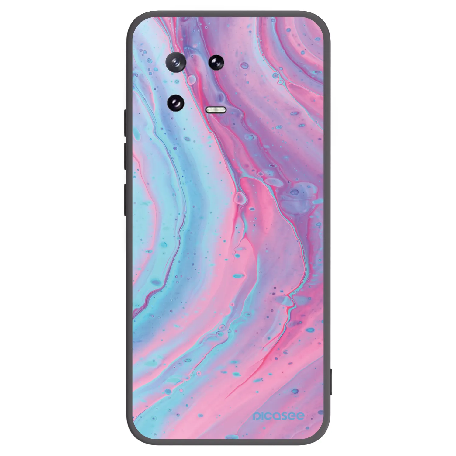 Picasee silikonowe czarne etui na Xiaomi 13 Pro - Pink liquid