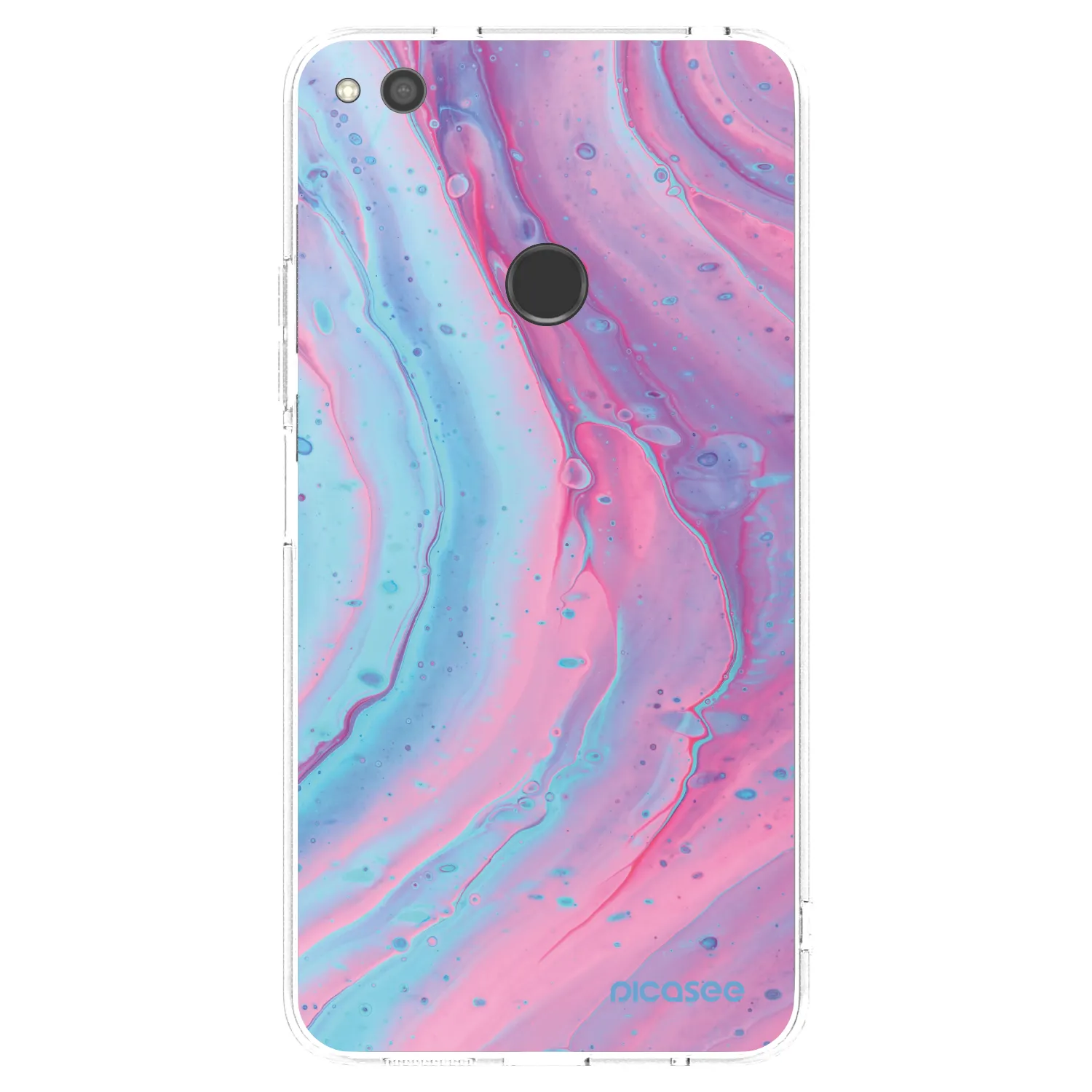Picasee silikonowe przeźroczyste etui na Huawei P9 Lite 2017 - Pink liquid