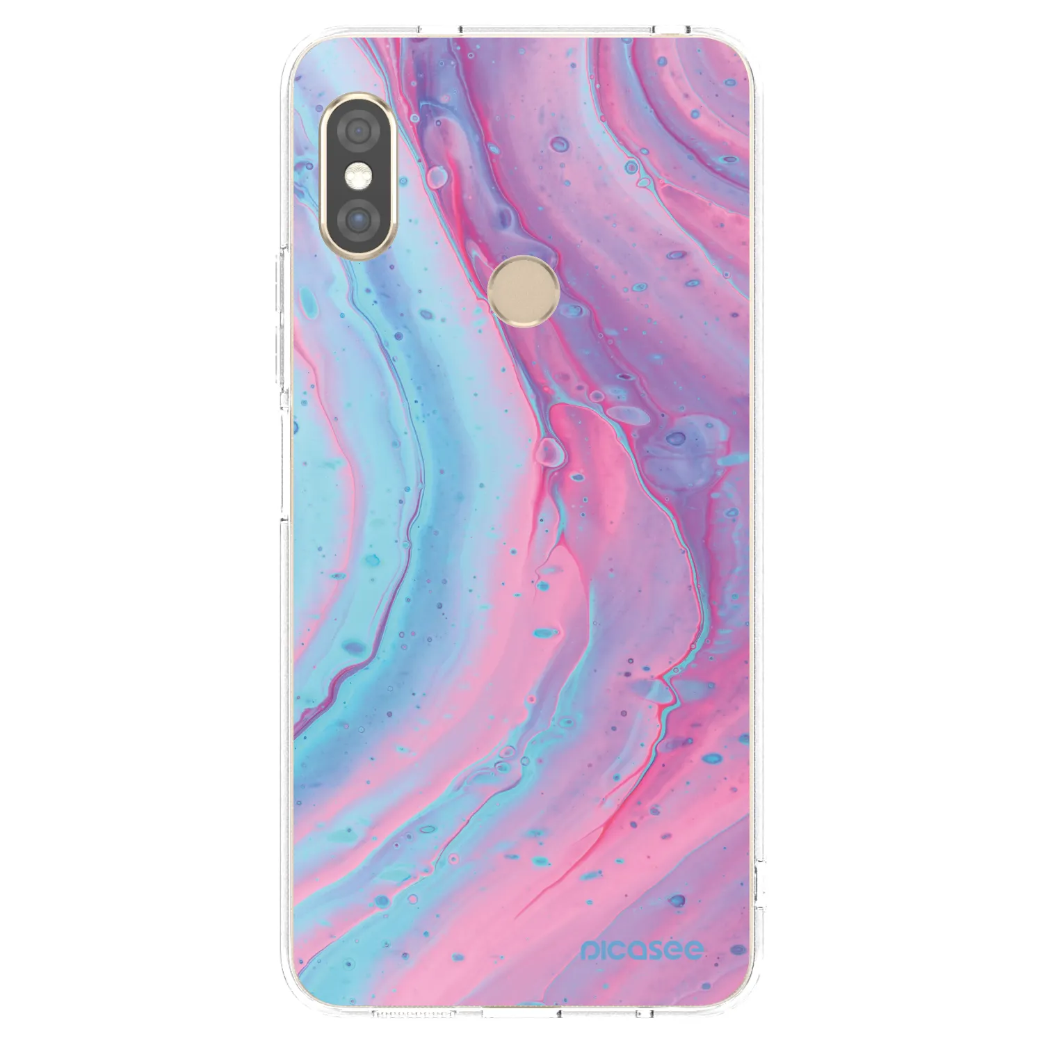 Picasee silikonowe przeźroczyste etui na Xiaomi Redmi Note 5 Global - Pink liquid