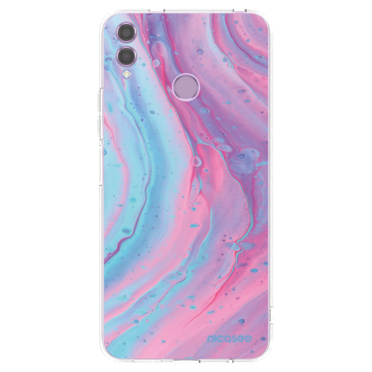 Picasee silikonowe przeźroczyste etui na Honor 8X - Pink liquid