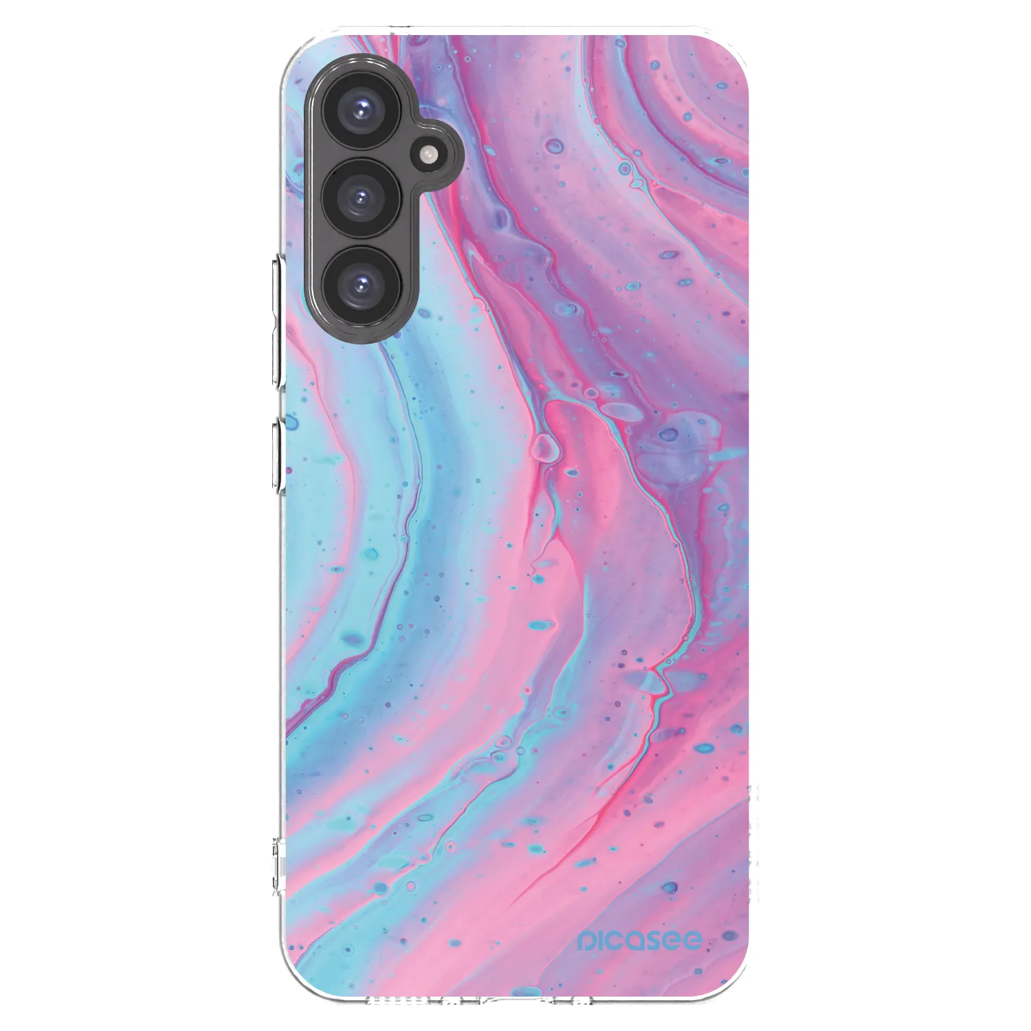 Picasee silikonowe przeźroczyste etui na Samsung Galaxy A34 5G A346B - Pink liquid