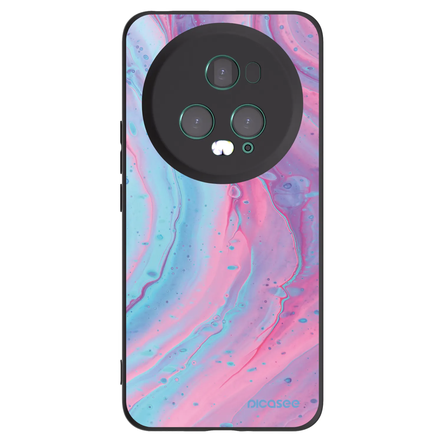 Picasee silikonowe czarne etui na Honor Magic5 Pro - Pink liquid