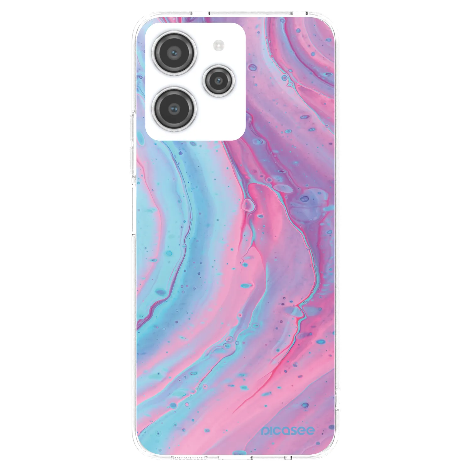 Picasee silikonowe przeźroczyste etui na Xiaomi Redmi 12 4G - Pink liquid