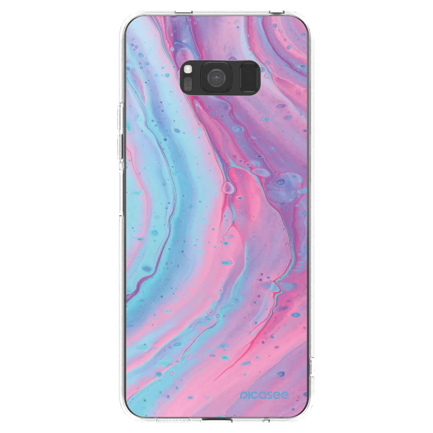 Picasee silikonowe przeźroczyste etui na Samsung Galaxy S8 G950F - Pink liquid