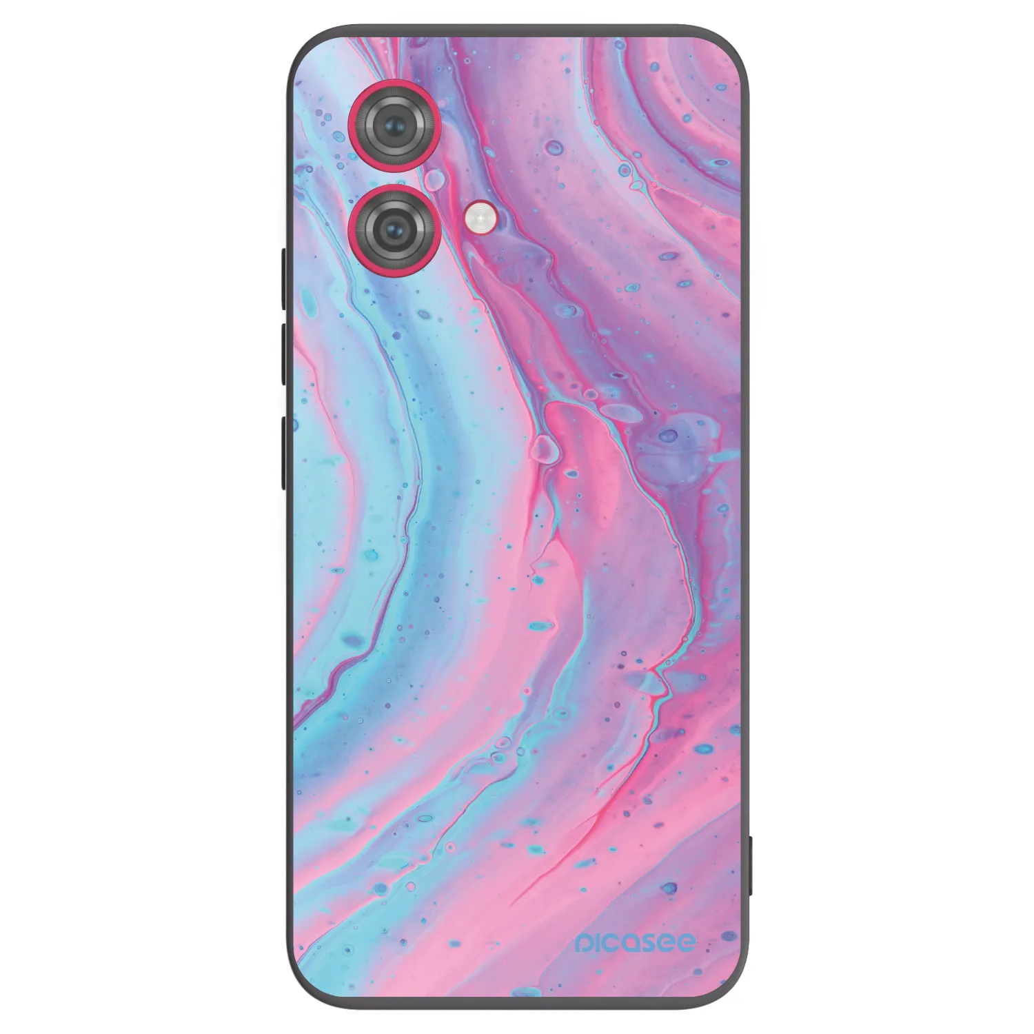 Picasee silikonowe czarne etui na Motorola Moto G84 5G - Pink liquid