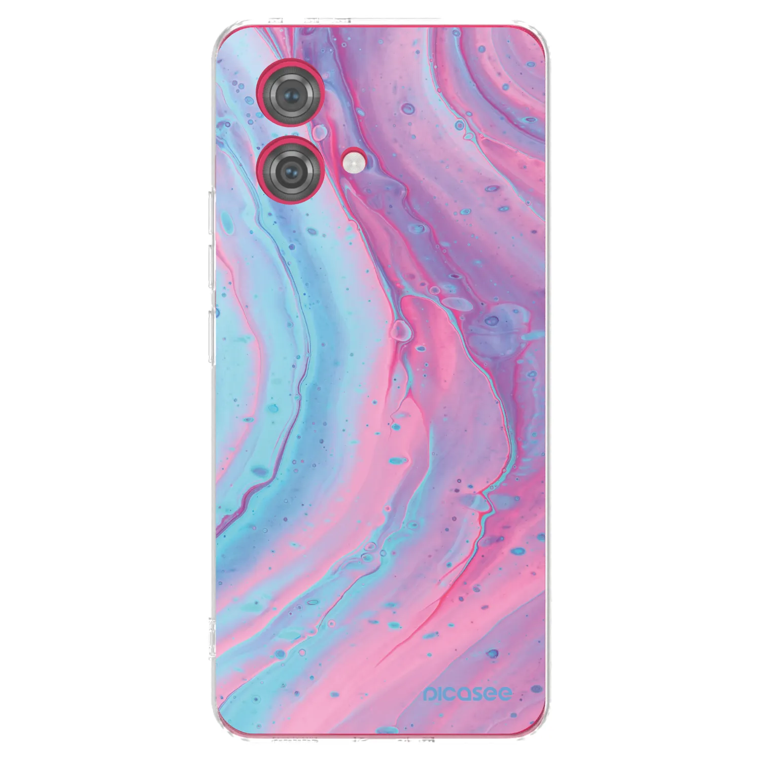 Picasee silikonowe przeźroczyste etui na Motorola Moto G84 5G - Pink liquid