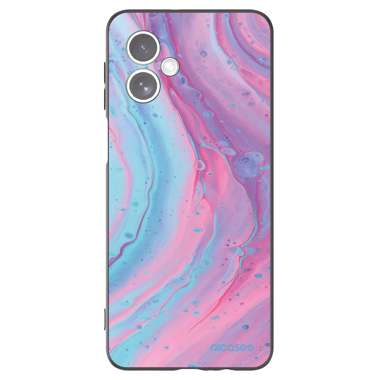 Picasee silikonowe czarne etui na Motorola Moto G54 5G - Pink liquid