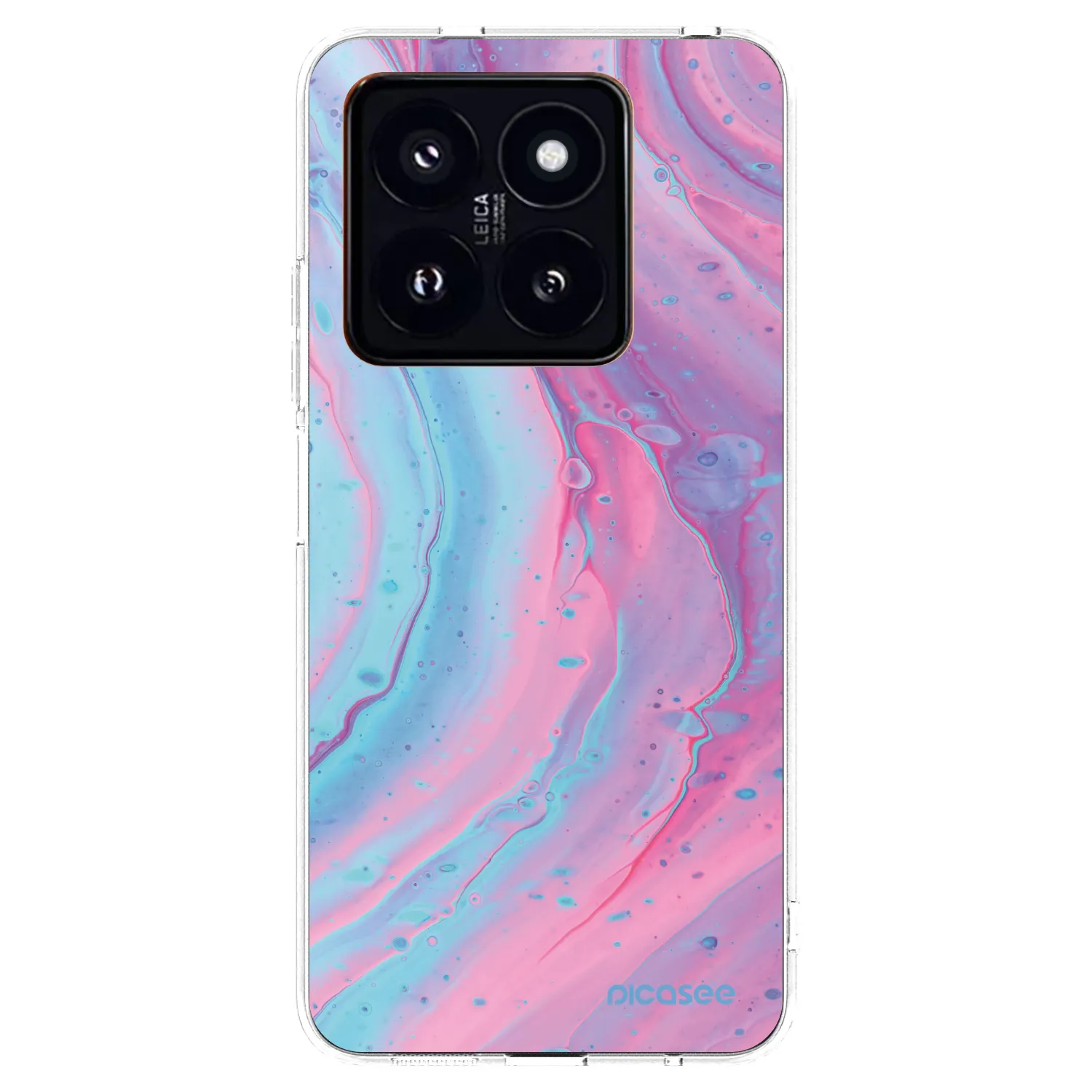 Picasee silikonowe przeźroczyste etui na Xiaomi 14 Pro - Pink liquid