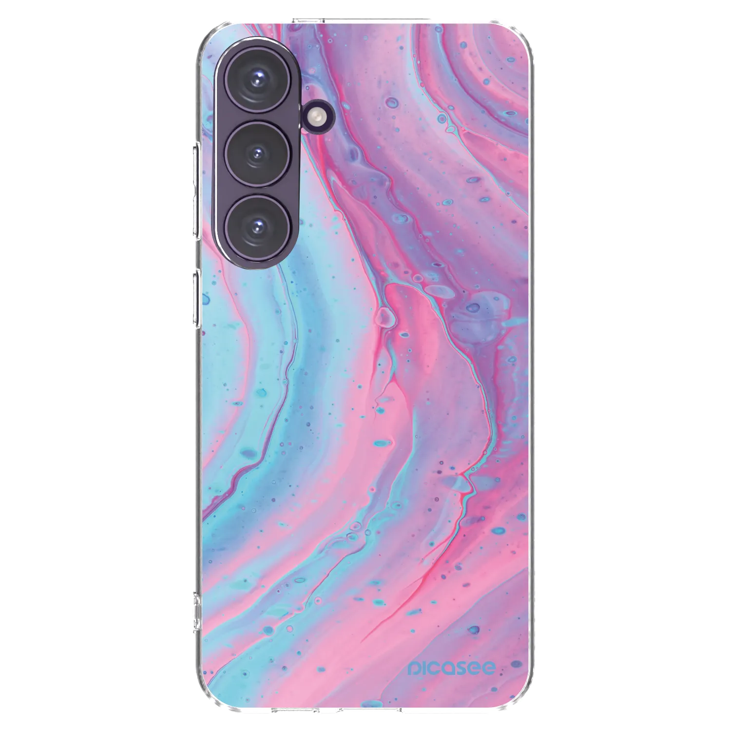 Picasee silikonowe przeźroczyste etui na Samsung Galaxy S24+ S926B 5G - Pink liquid
