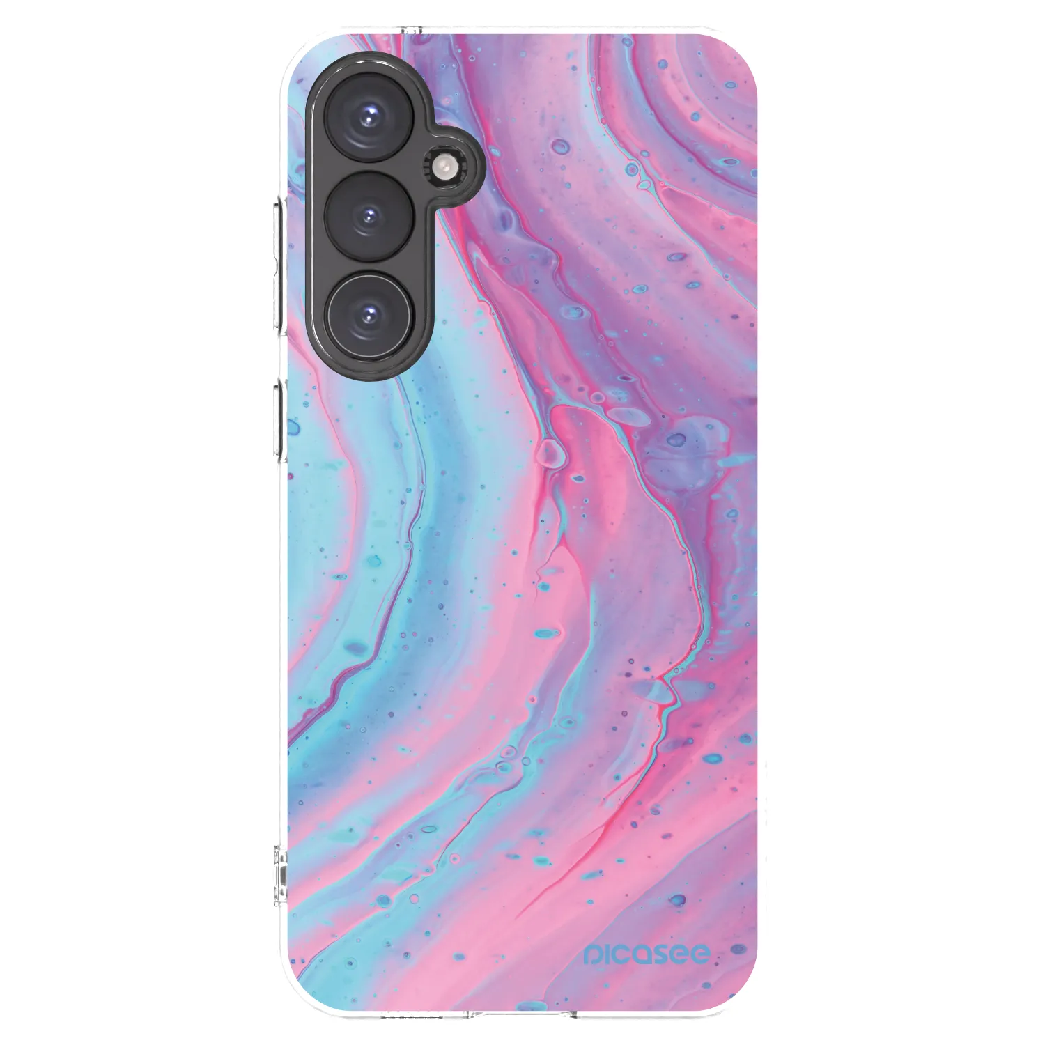 Picasee silikonowe przeźroczyste etui na Samsung Galaxy S23 FE S711B - Pink liquid