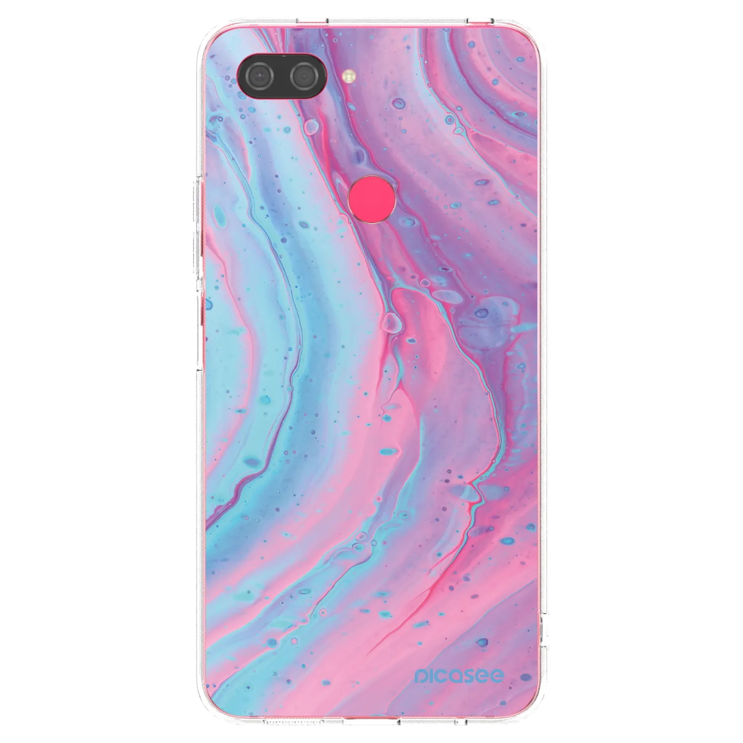 Picasee silikonowe przeźroczyste etui na Xiaomi Mi 8 Lite - Pink liquid