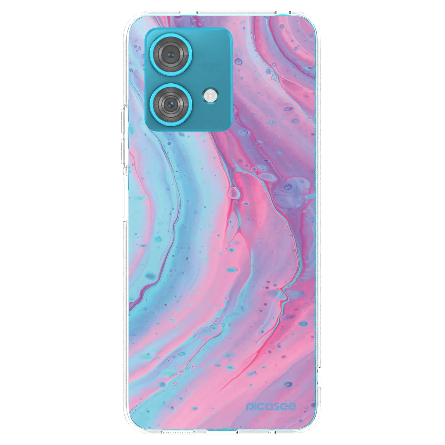 Picasee silikonowe przeźroczyste etui na Motorola Edge 40 Neo - Pink liquid