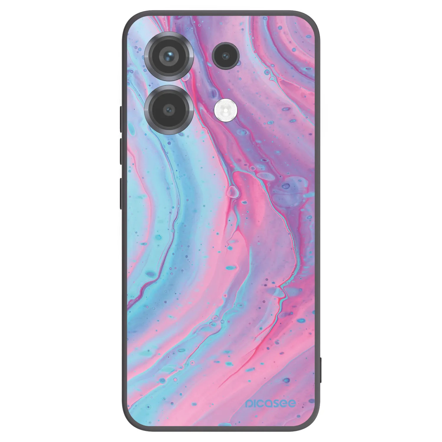 Picasee silikonowe czarne etui na Xiaomi Poco X6 - Pink liquid