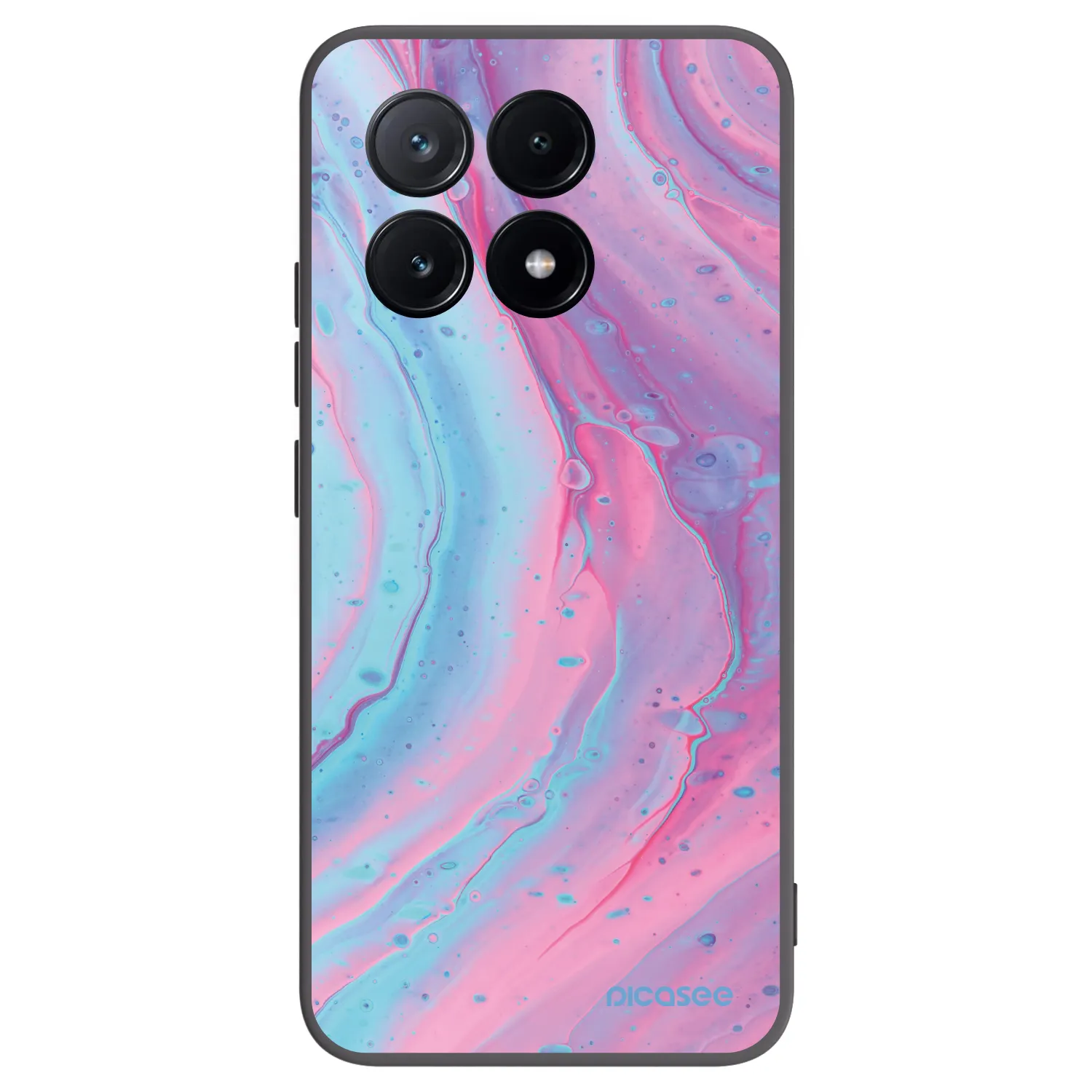 Picasee silikonowe czarne etui na Xiaomi Poco X6 Pro - Pink liquid