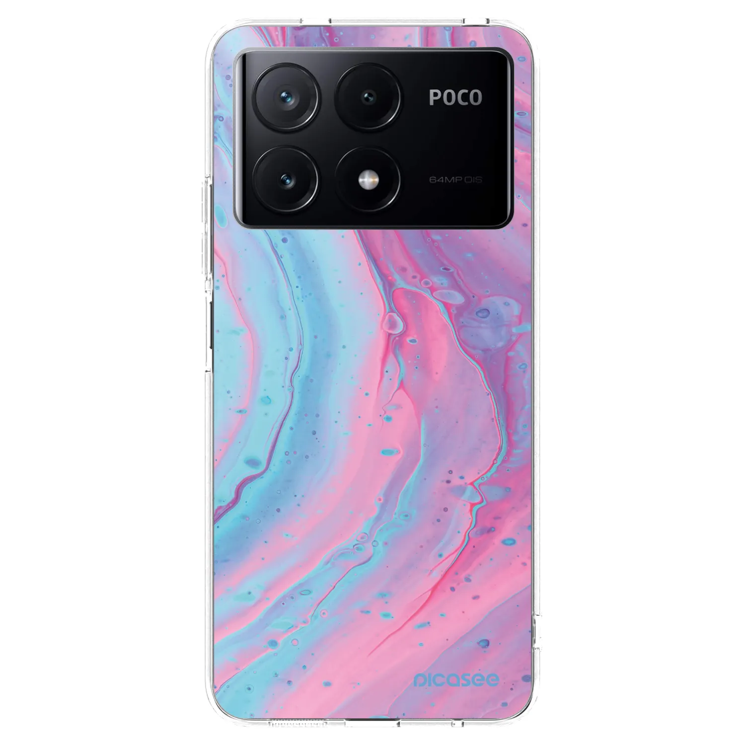 Picasee silikonowe przeźroczyste etui na Xiaomi Poco X6 Pro - Pink liquid