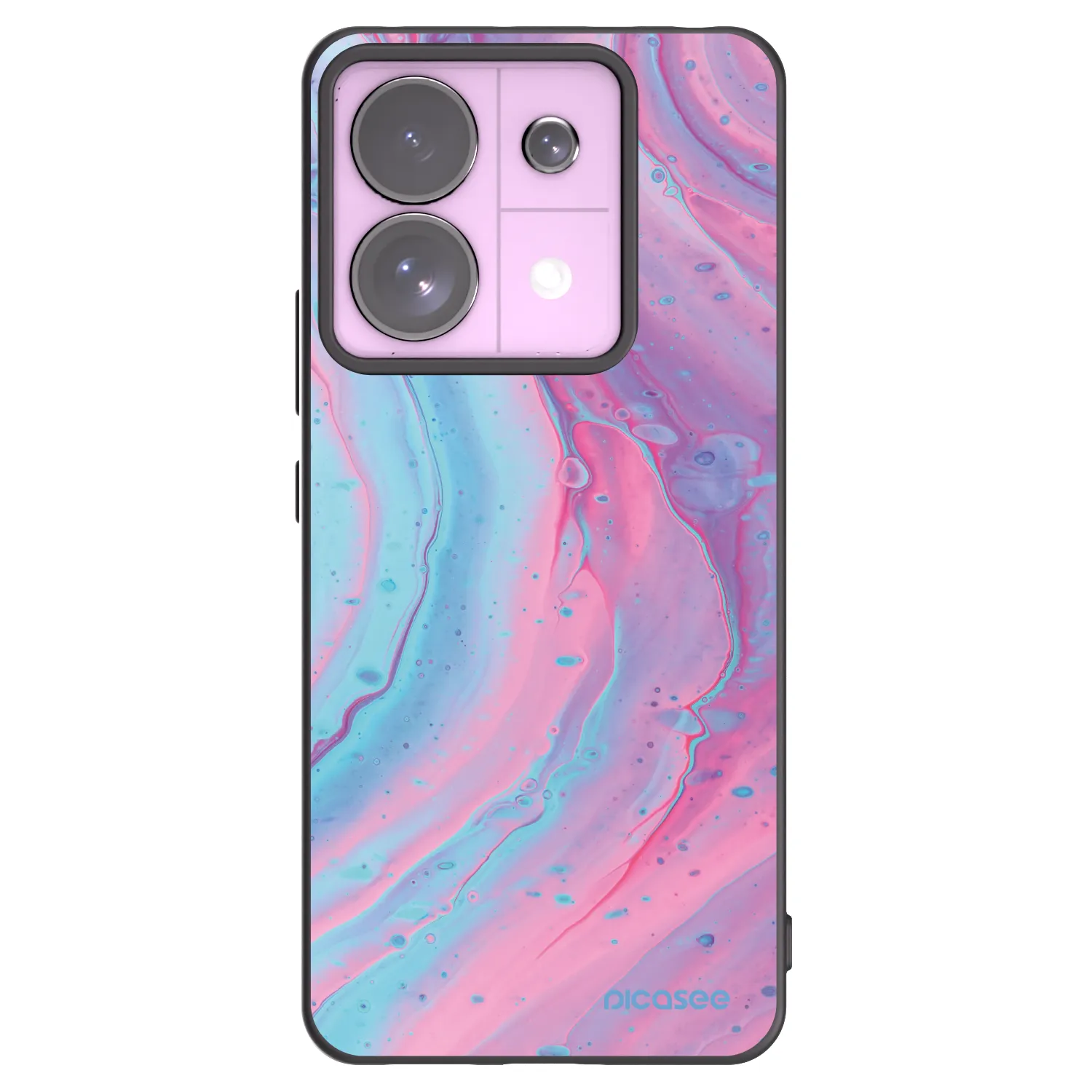 Picasee silikonowe czarne etui na Xiaomi Redmi Note 13 Pro 5G - Pink liquid