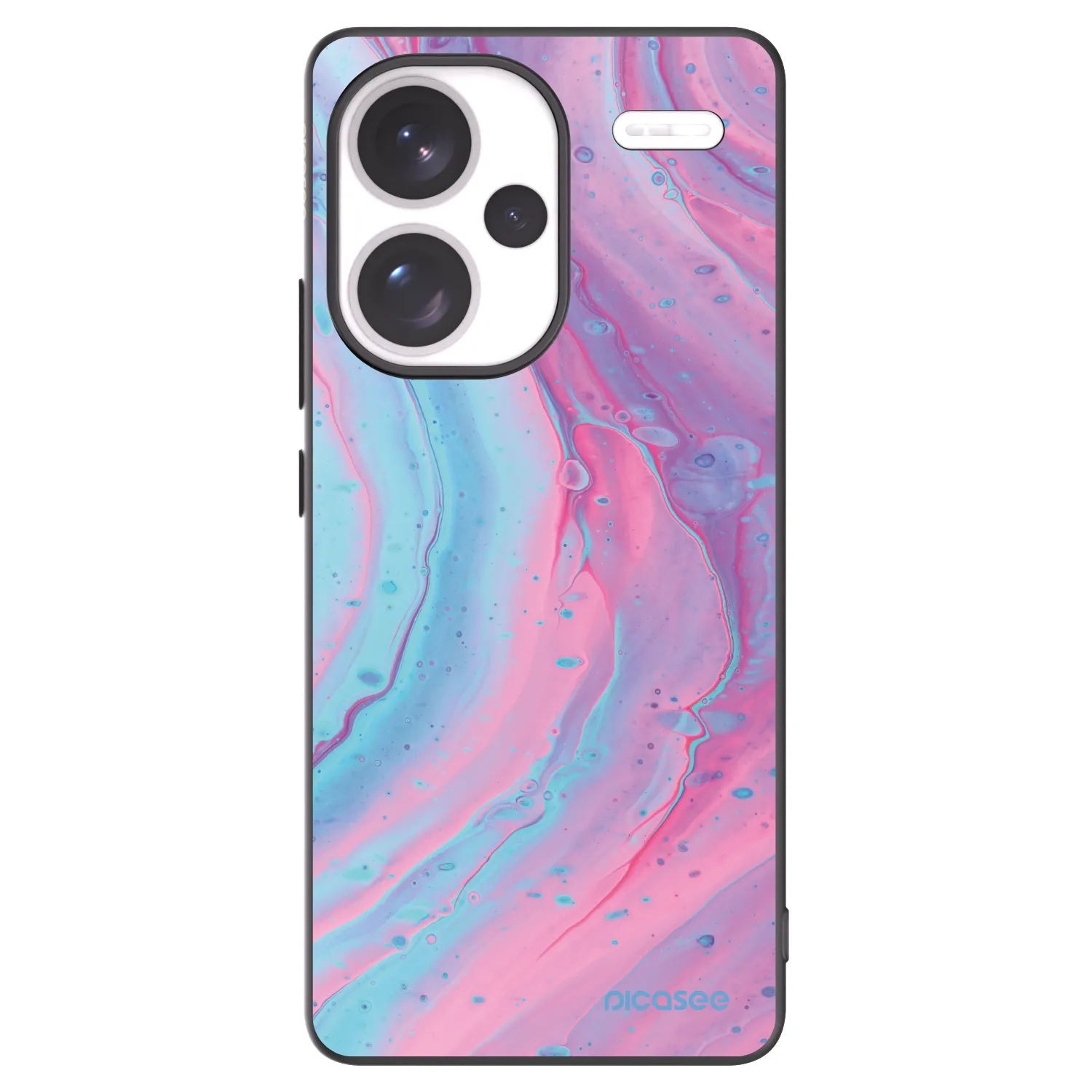 Picasee silikonowe czarne etui na Xiaomi Redmi Note 13 Pro+ 5G - Pink liquid