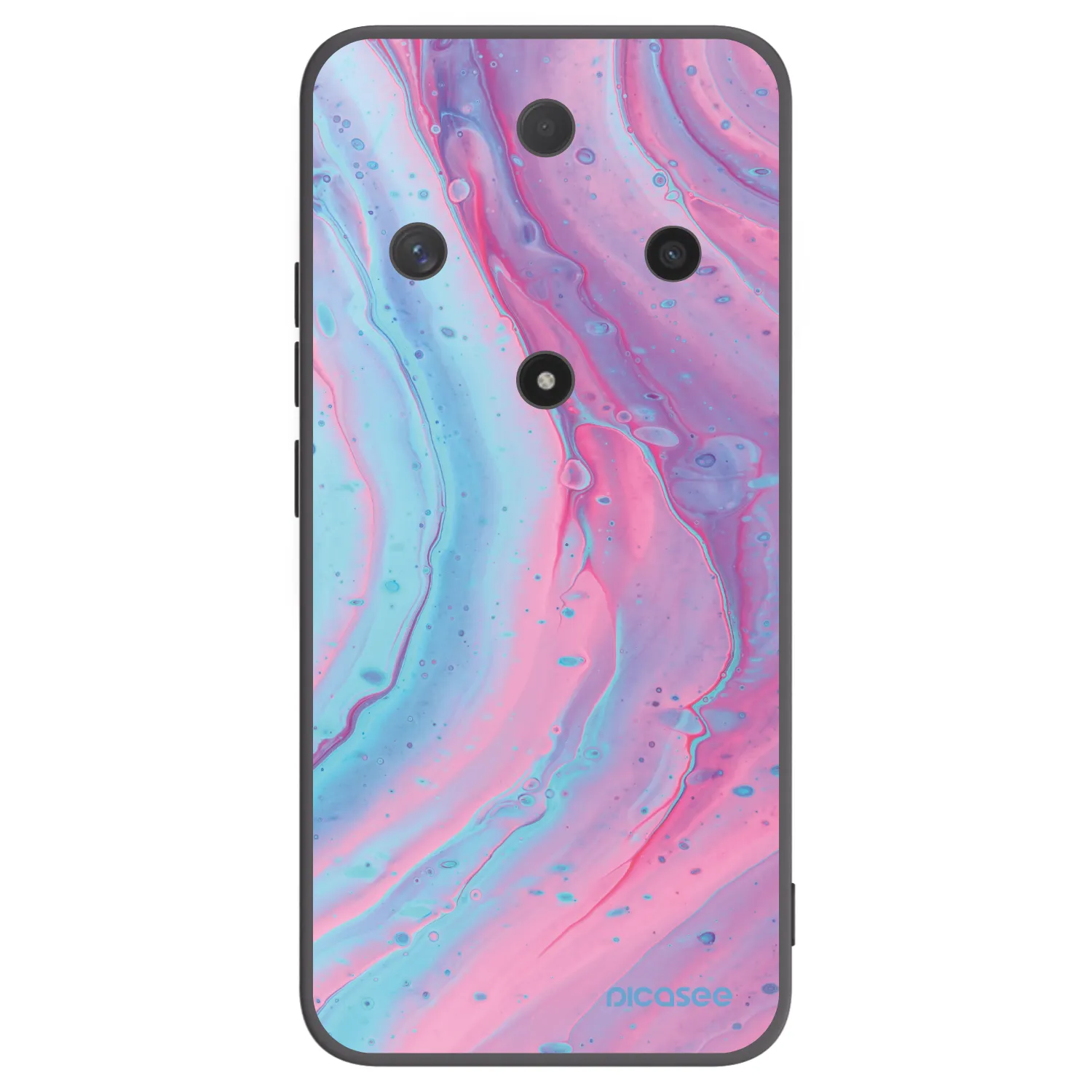 Picasee silikonowe czarne etui na Honor Magic6 Lite 5G - Pink liquid