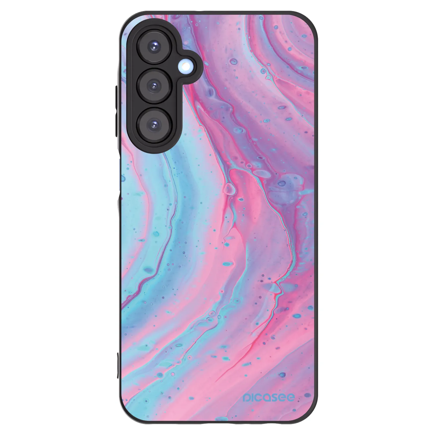 Picasee silikonowe czarne etui na Samsung Galaxy A25 A256B 5G - Pink liquid