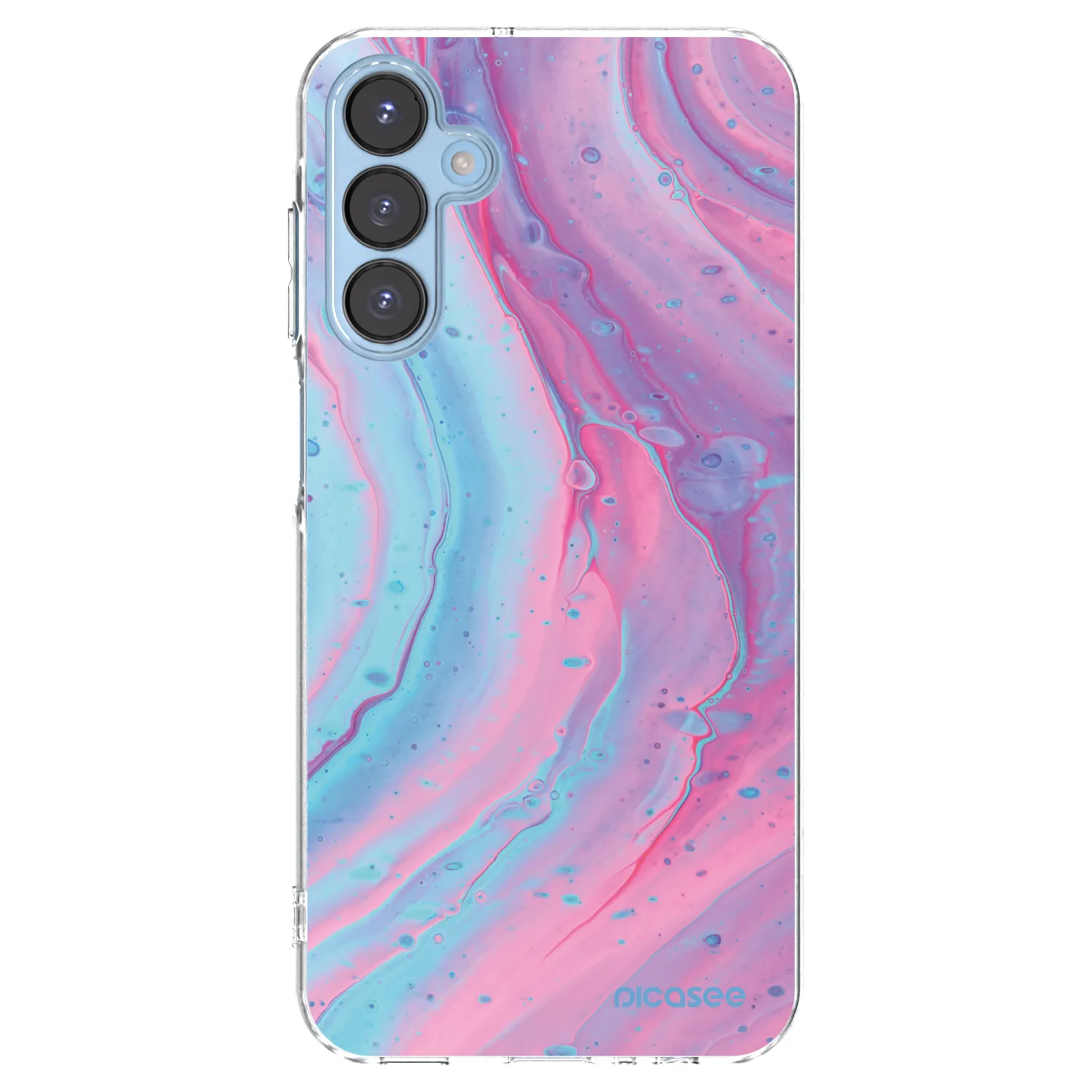 Picasee silikonowe przeźroczyste etui na Samsung Galaxy A15 A156B 5G - Pink liquid
